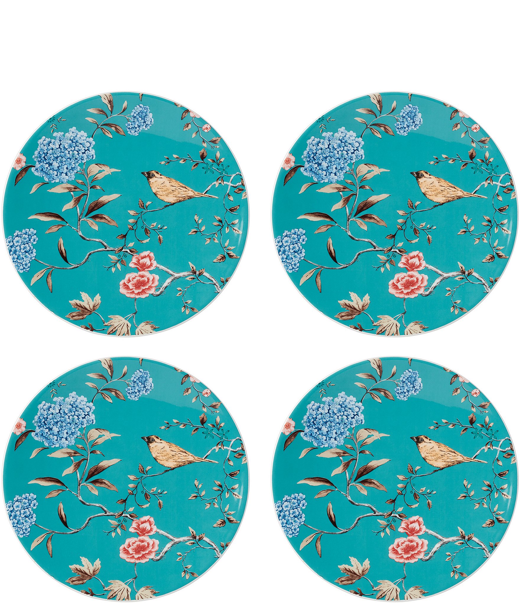 Sprig & Vine Set of Four Turquoise Accent Plates by hotsell Lenox