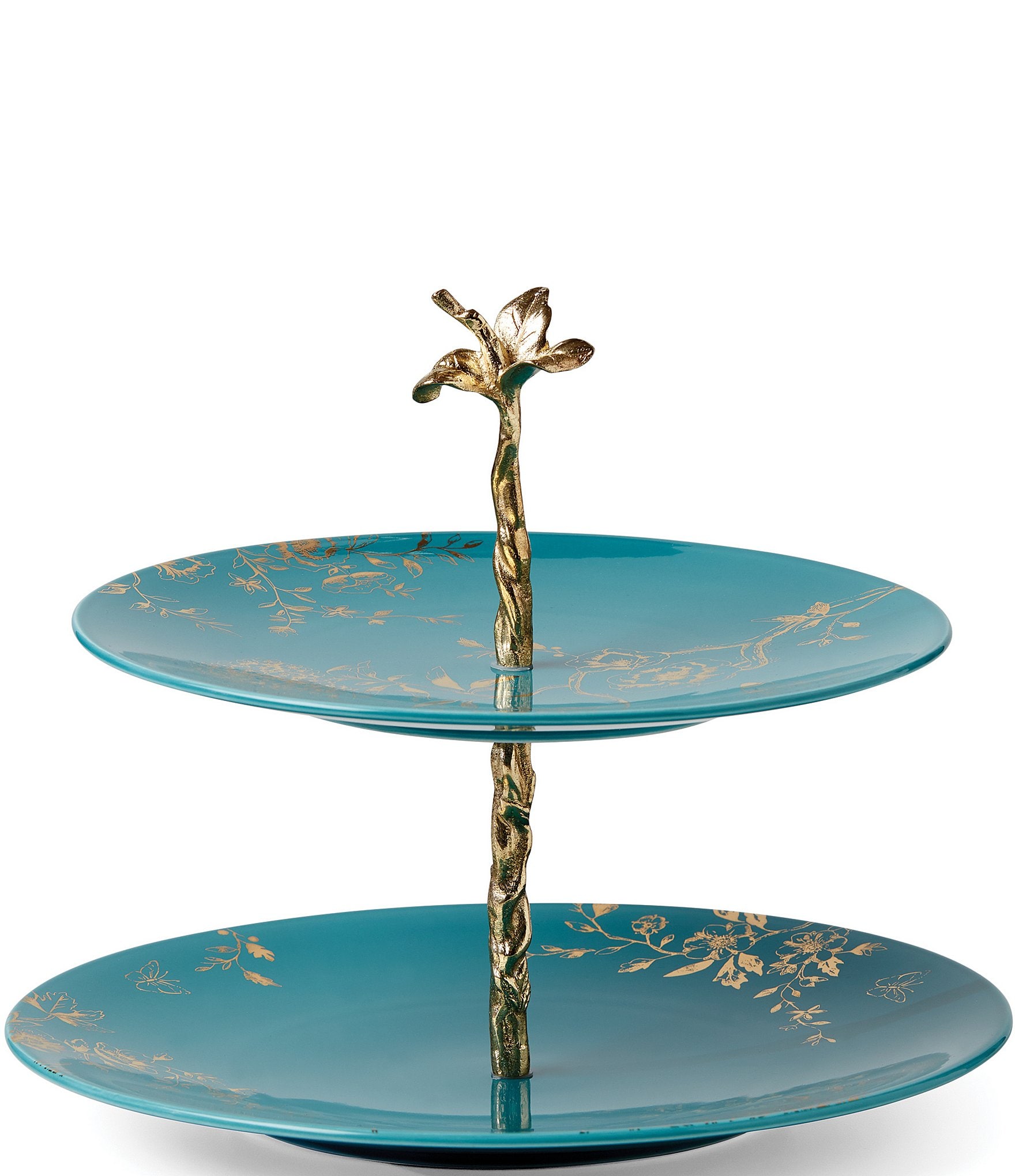 Lenox Sprig & Vine Turquoise Two Tiered Server