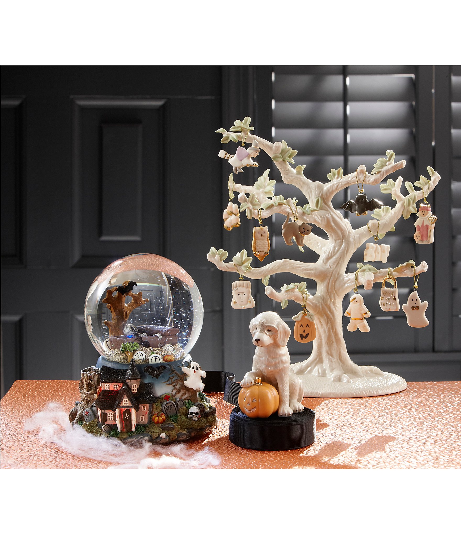Lenox Trick Or Treat 12 Piece Ornament and Tree Set