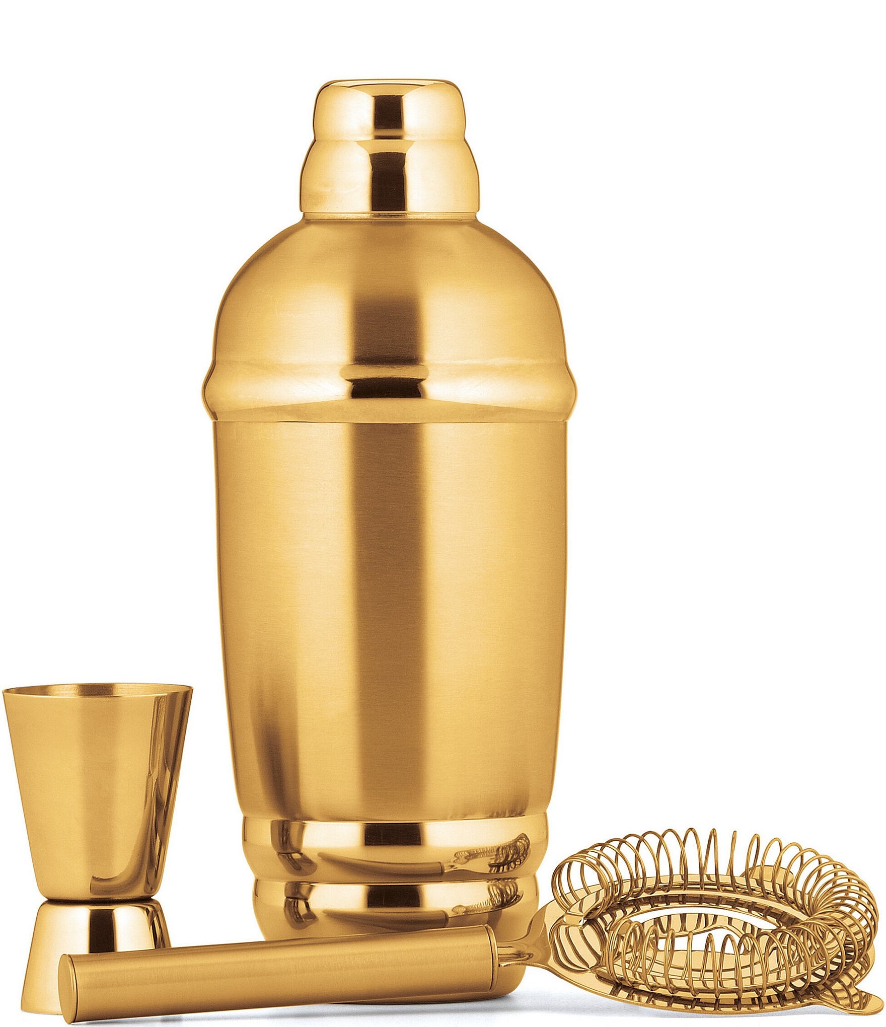 Glass & Brass Cocktail Shaker / Small 10oz + sett – One Mercantile / Sett