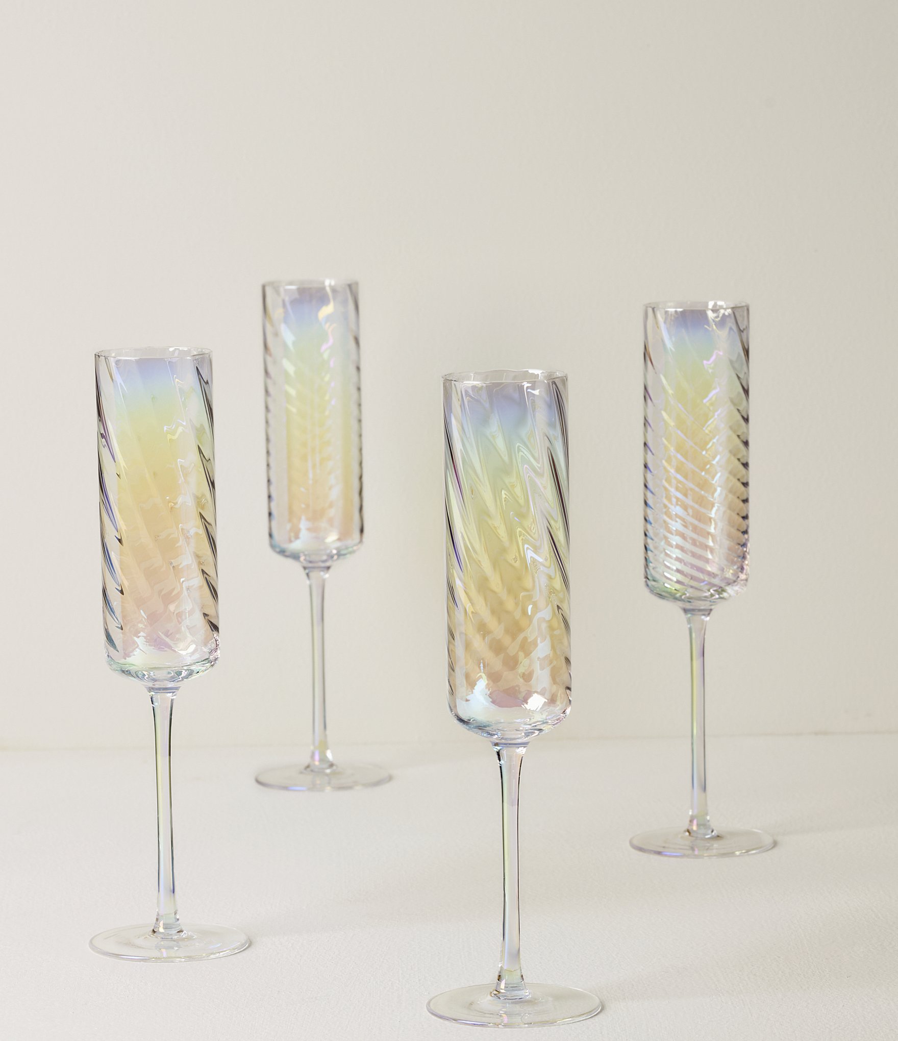 Lenox Tuscany Classics 4-Piece Champagne Flute Set - Mouthblown Crystal, Dishwasher Safe, 10 Inch Tall