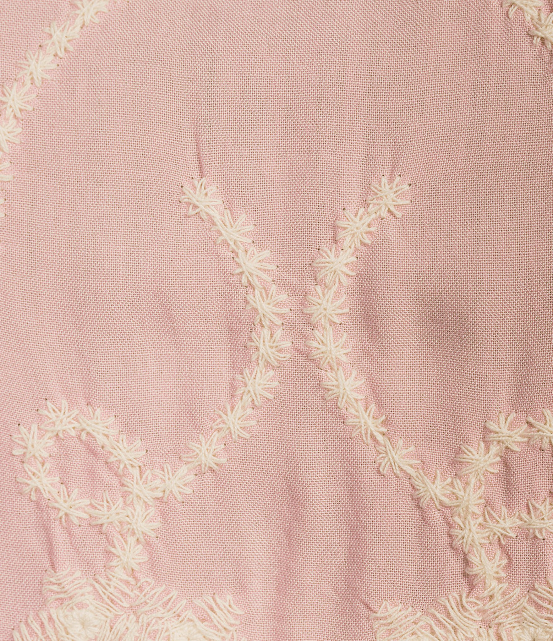 Leo & Nicole Plus Size Woven Scattered Embroidered Lace Scoop Neck 3/4 Sleeve Top