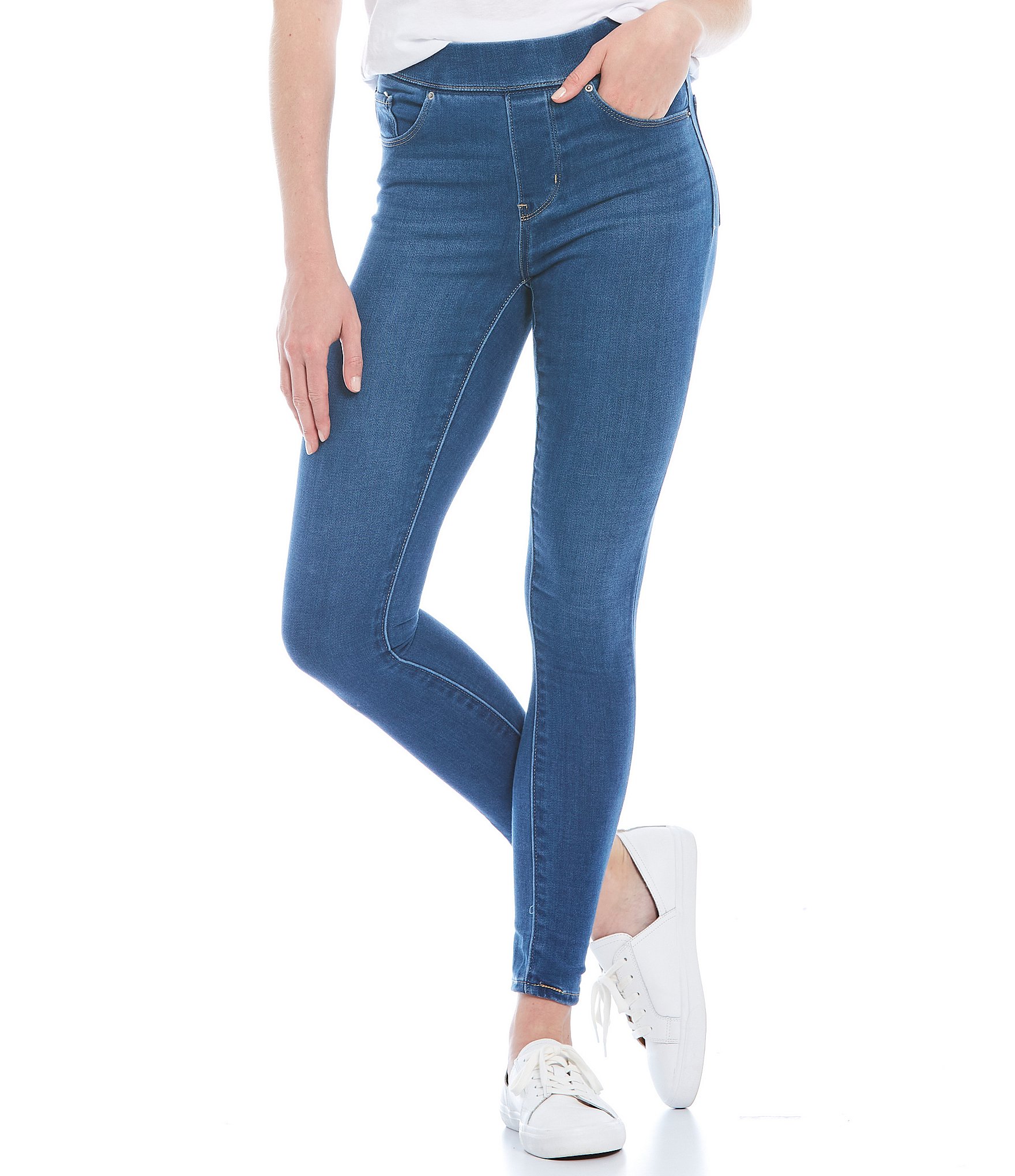 LESTIGE Pull-On Jeggings for Women Real Looking Denim Printed