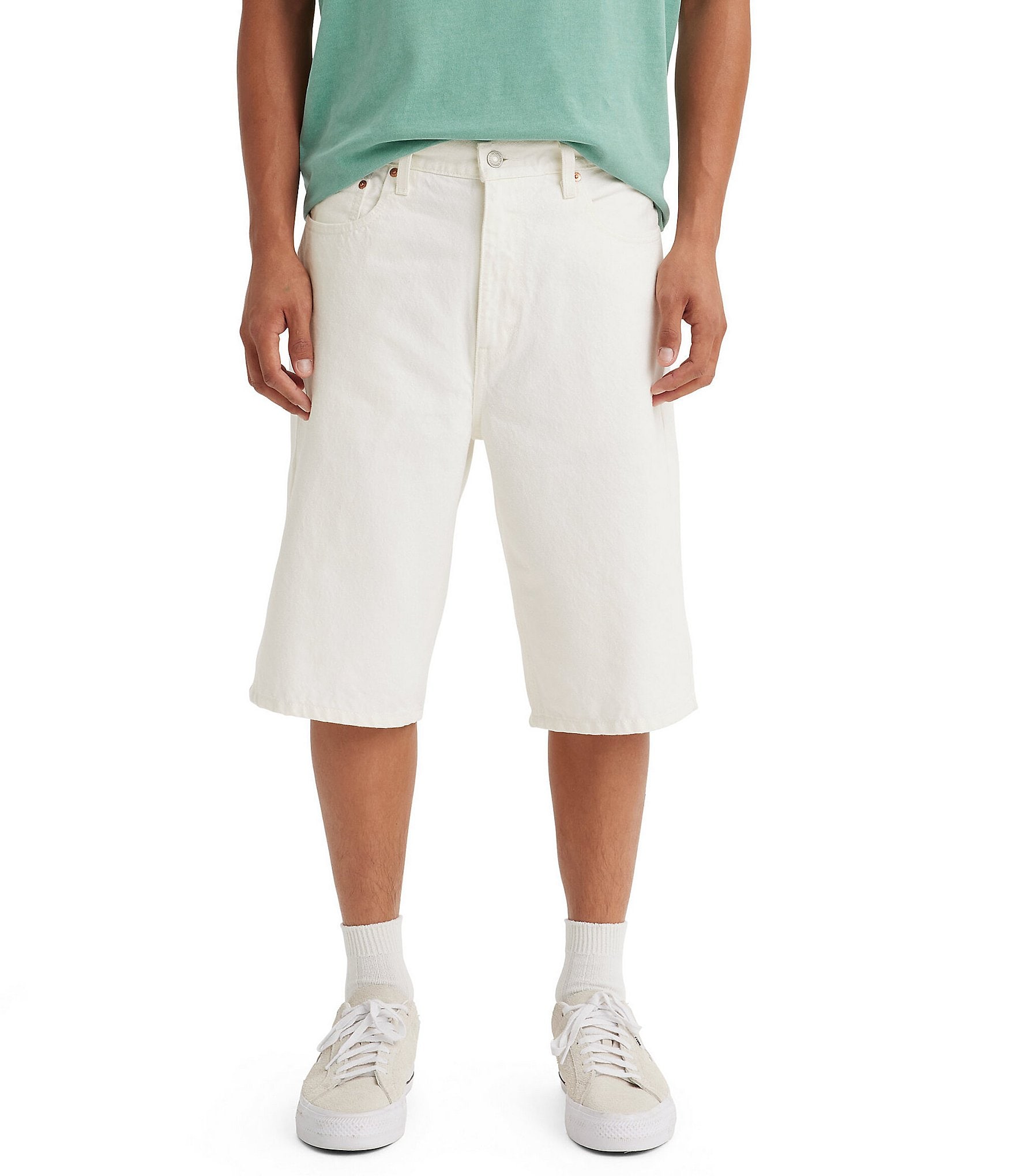 Mens white hot sale levi shorts