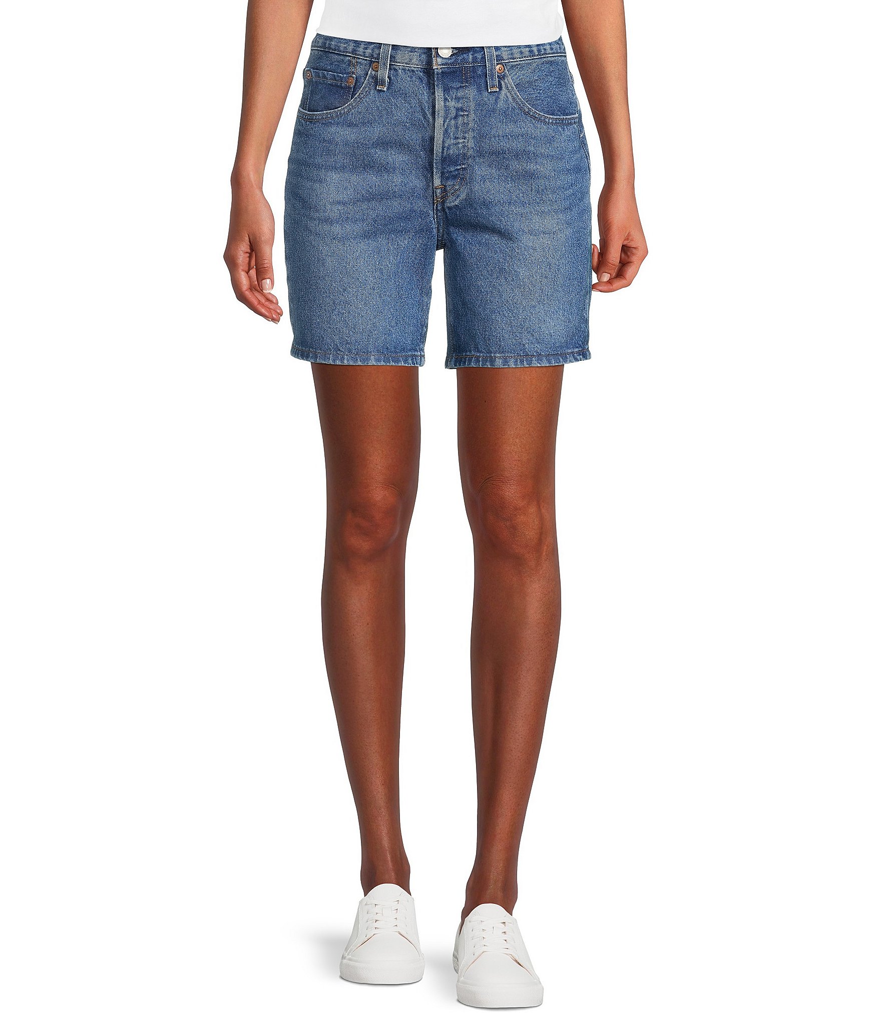 501® Mid Thigh Women's Shorts - Dark Wash