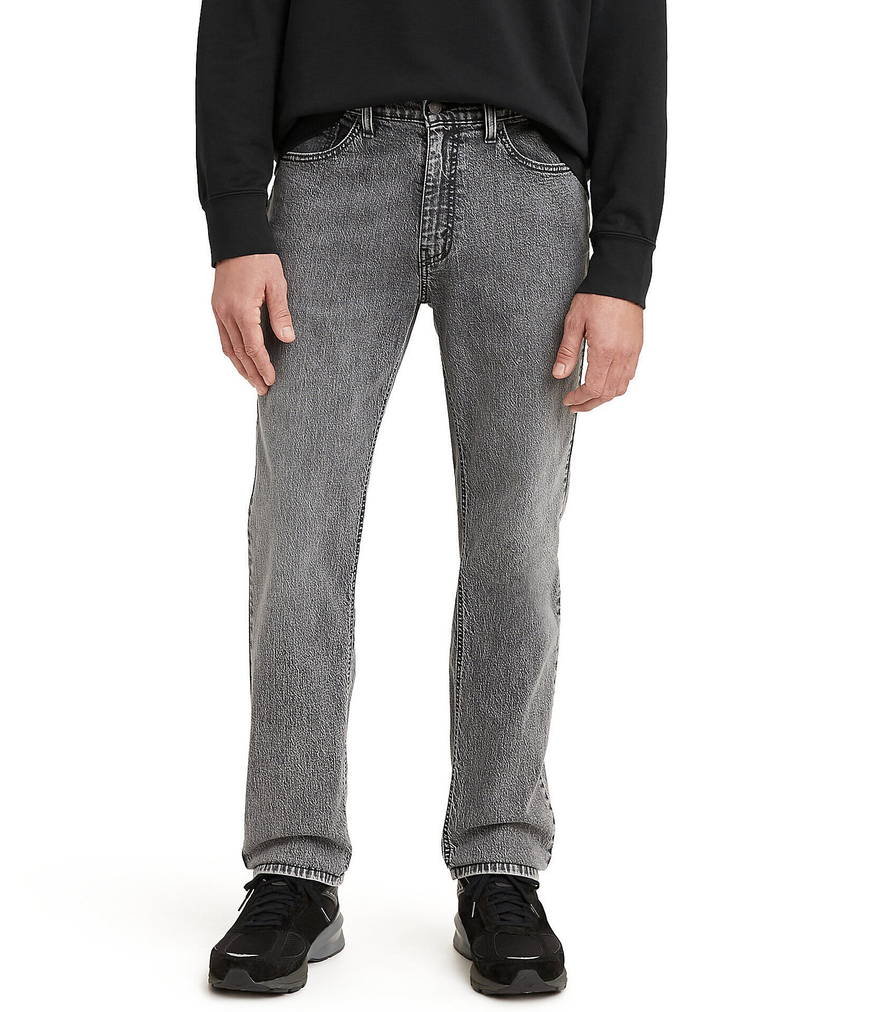 Men's Grey Slim Straight Jeans, Men's Bottoms