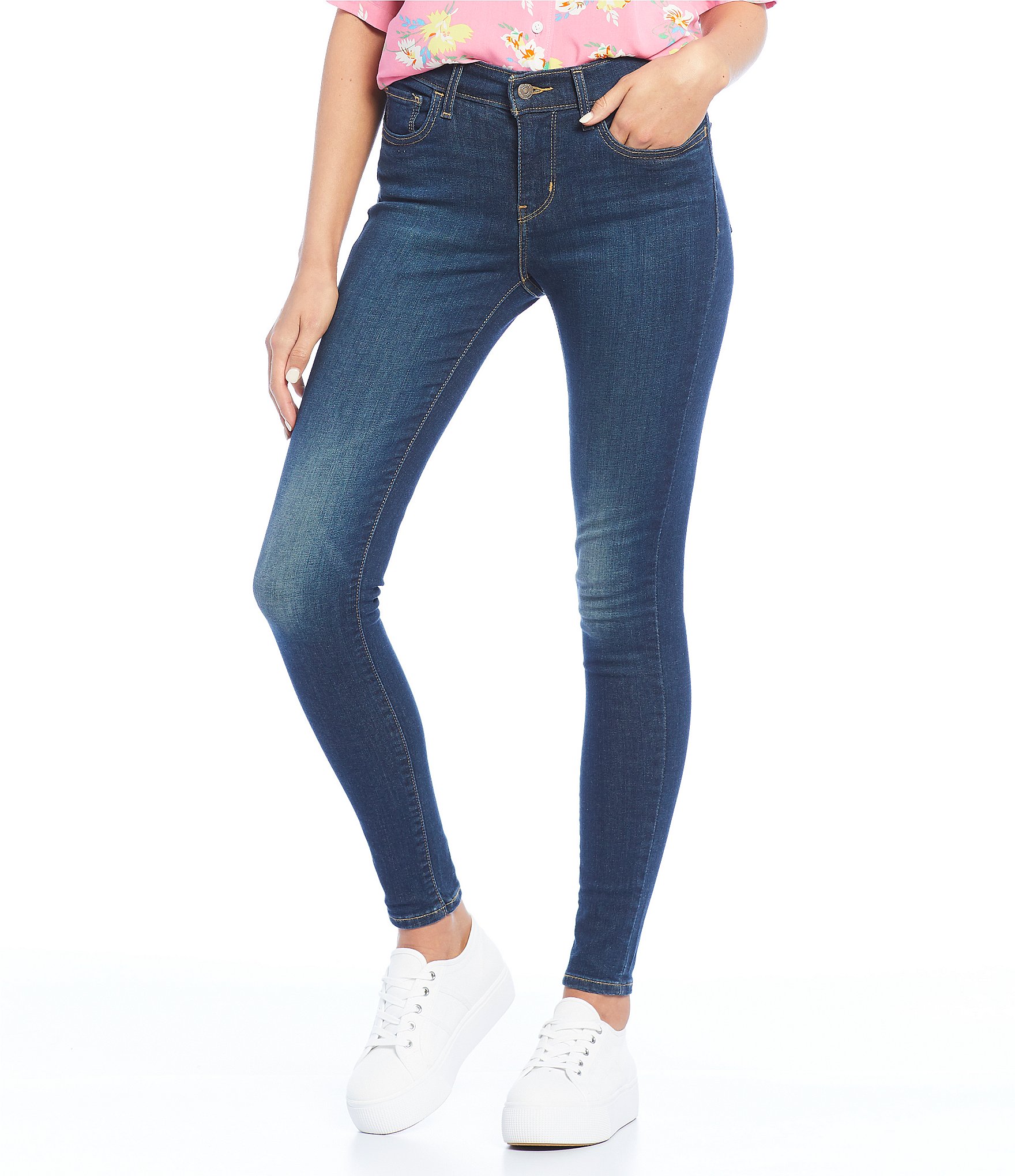 Levi's® 710 Mid Rise Super Skinny Jeans | Dillard's