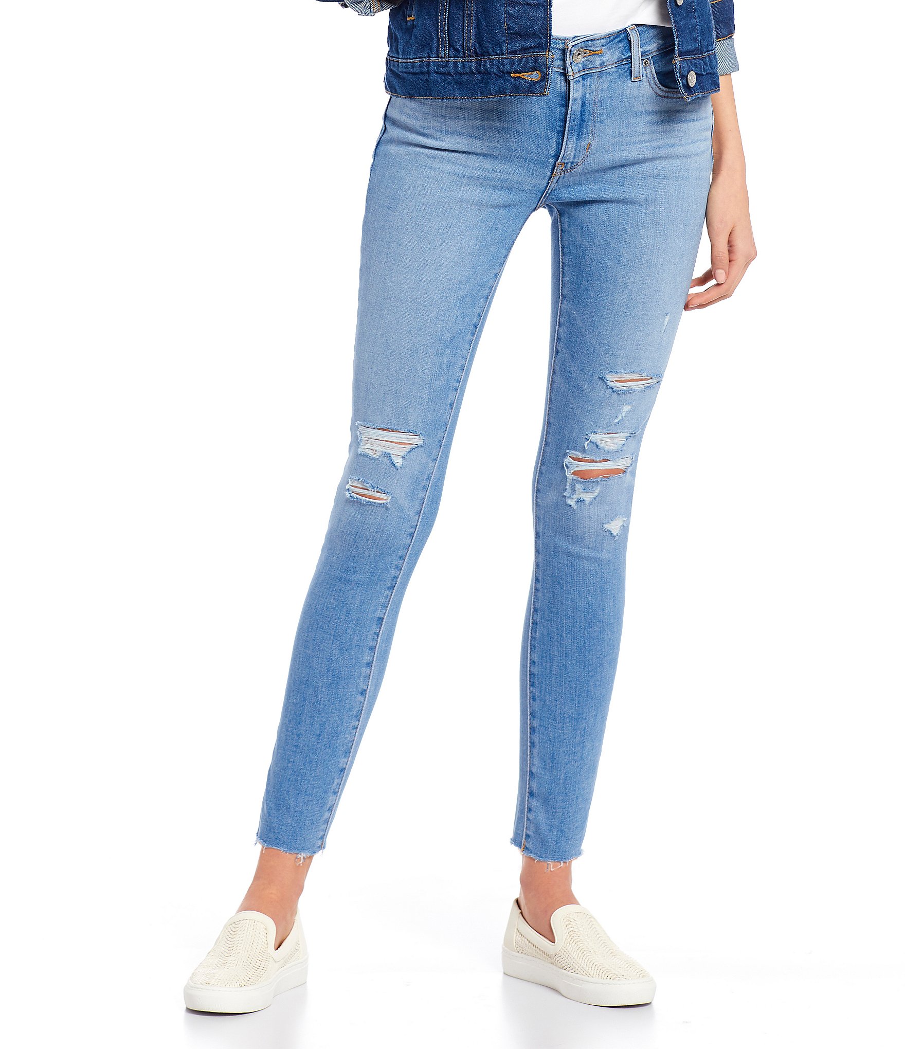 snelheid werper Dwang Levi's® 711 27" Inseam Ankle Length Distressed Skinny Jeans | Dillard's