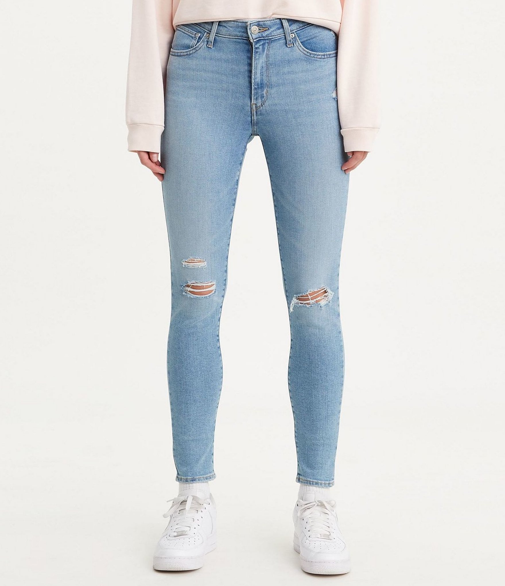 Levi's® 721 Inseam High Rise Distressed Skinny Jeans | Dillard's