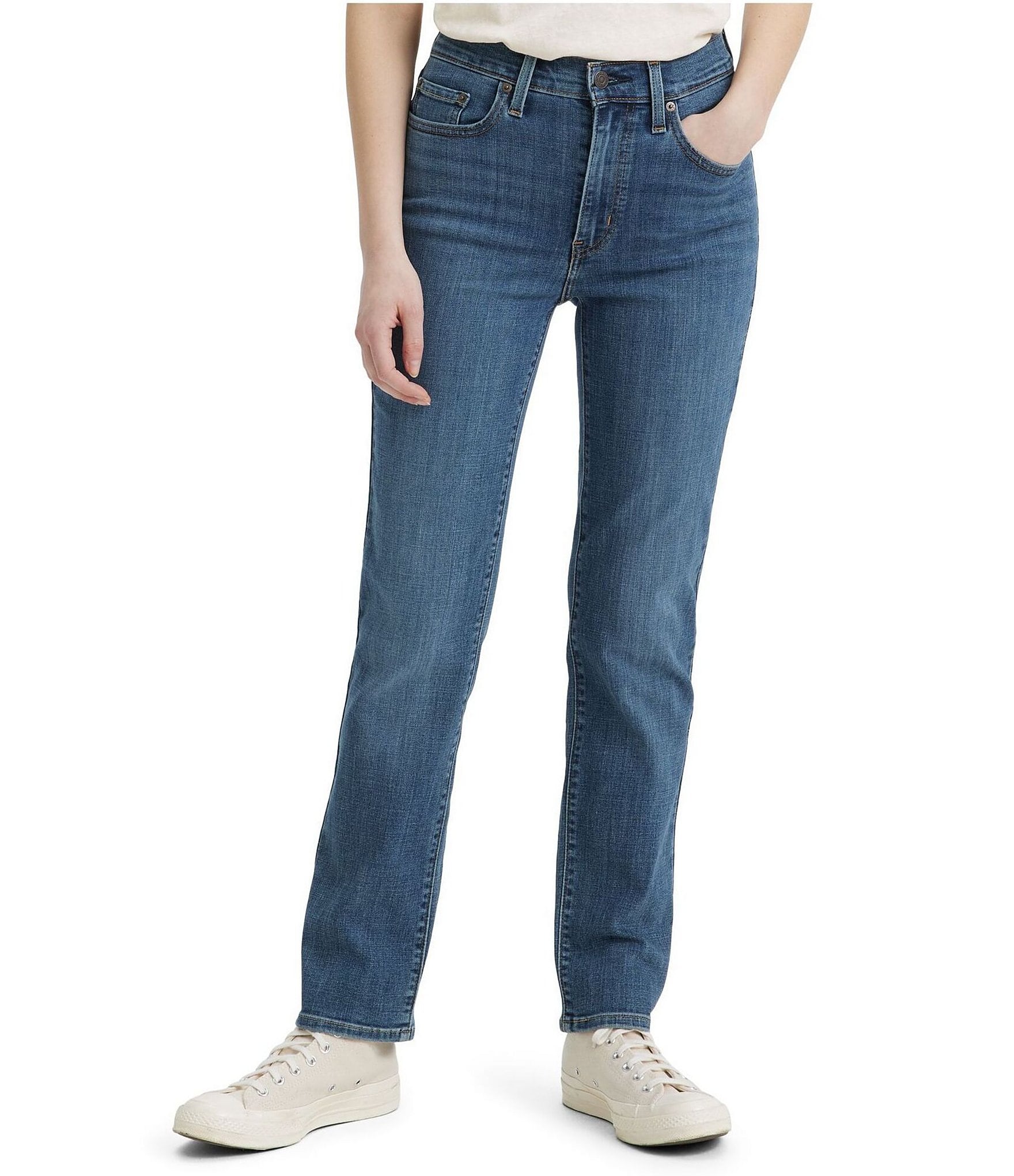 Levi's Womens 724 High Rise Straight Jeans : : Clothing