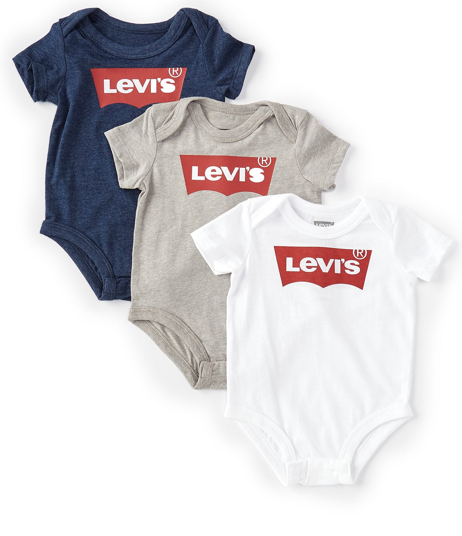Diktere brugerdefinerede vasketøj Levi's® Baby Boy Newborn-9 Months Batwing Bodysuit 3-Pack | Dillard's