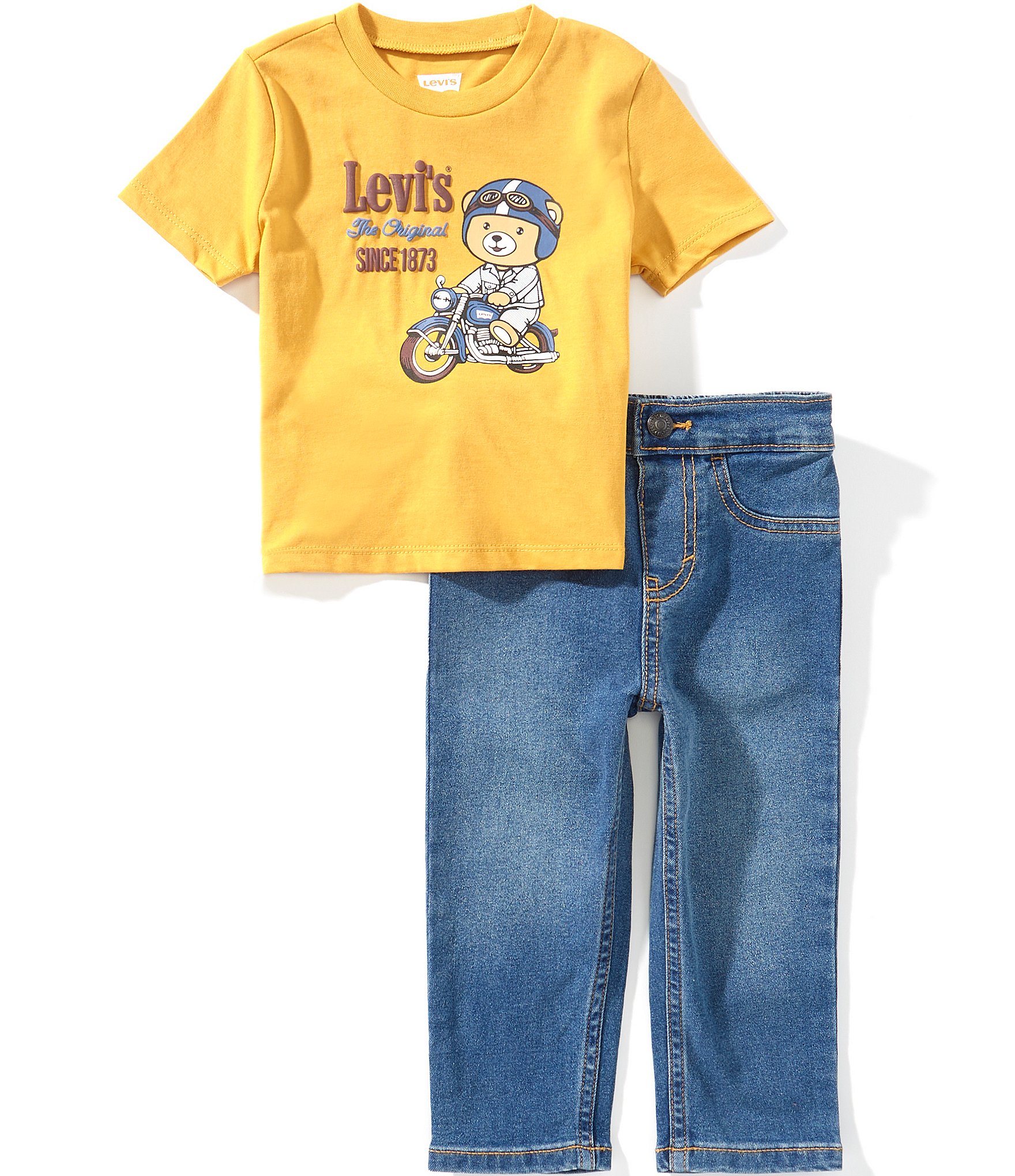 Levi's Baby Boys Short Sleeve Moto Tee & Denim Pants 2-Piece Set