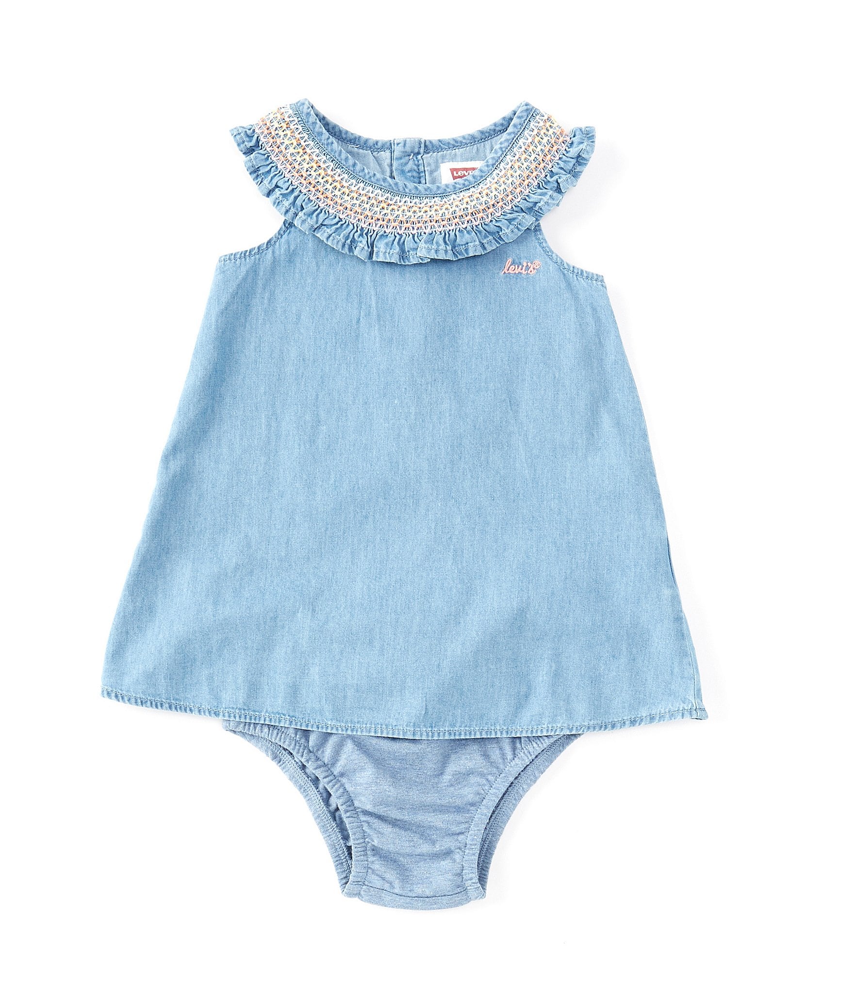 designer Forbyde Bonus Levi's® Baby Girls 12-24 Months Smocked Collar Dress & Diaper Cover Set |  Dillard's