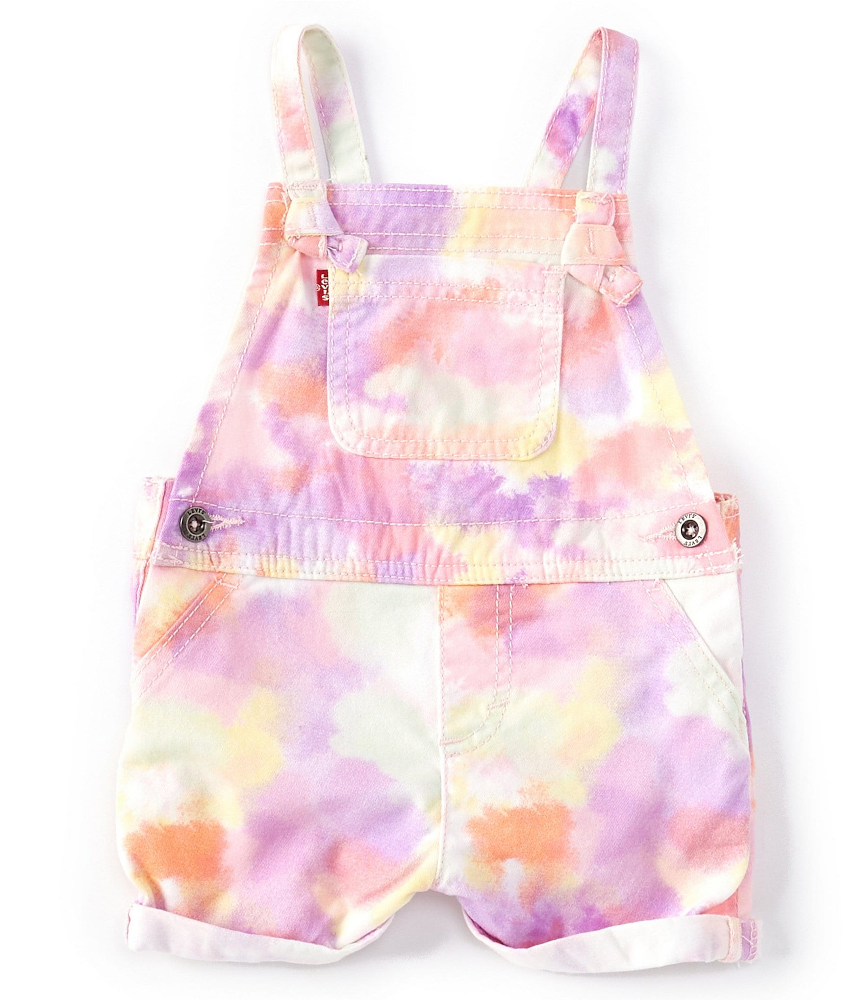 Levi's® Baby Girls 12-24 Months Tie-Dye Pattern Spaghetti-Strap Denim Shortall