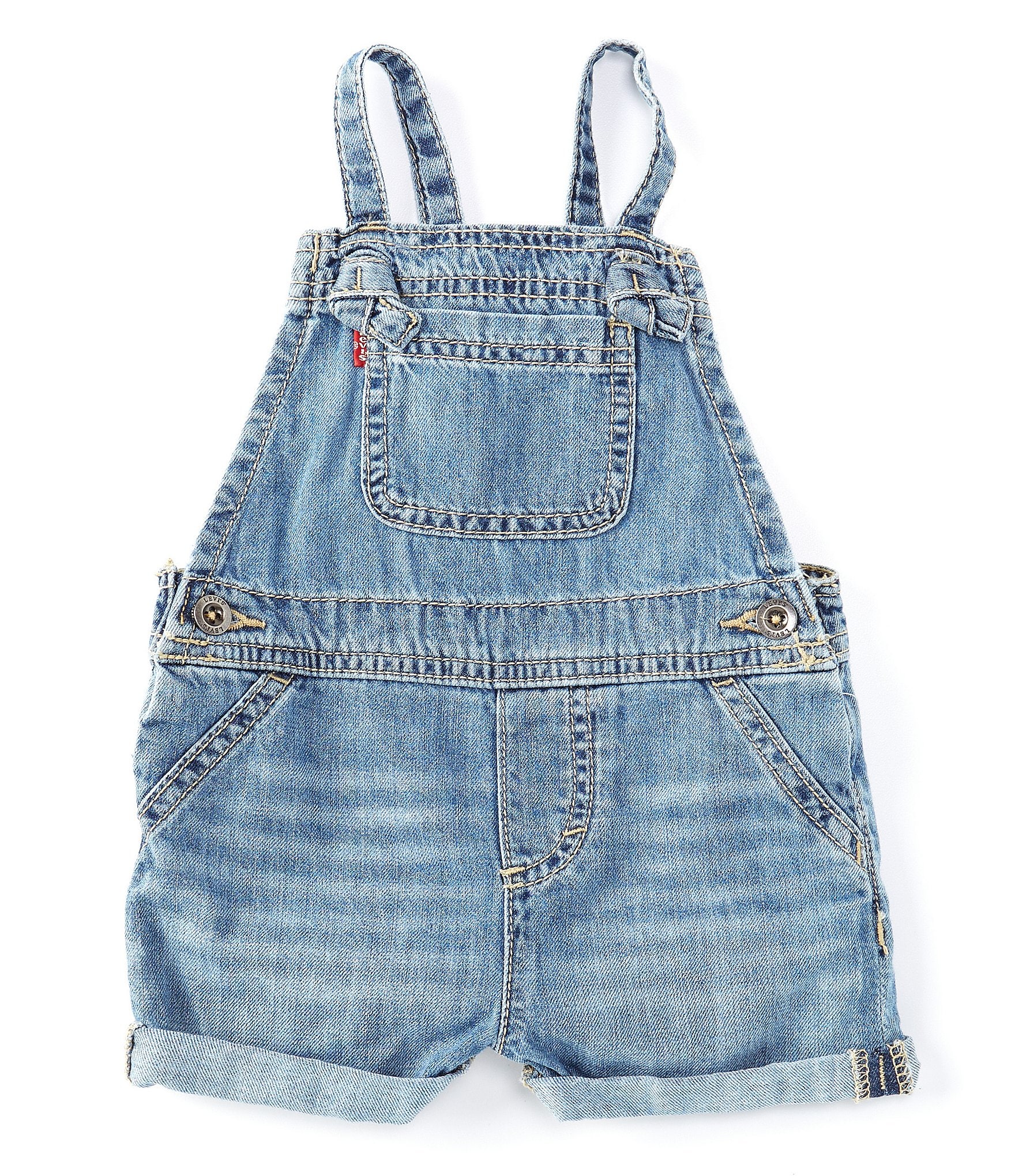 Levi's® Baby Girls 12-24 Months Spaghetti-Strap Denim Shortall