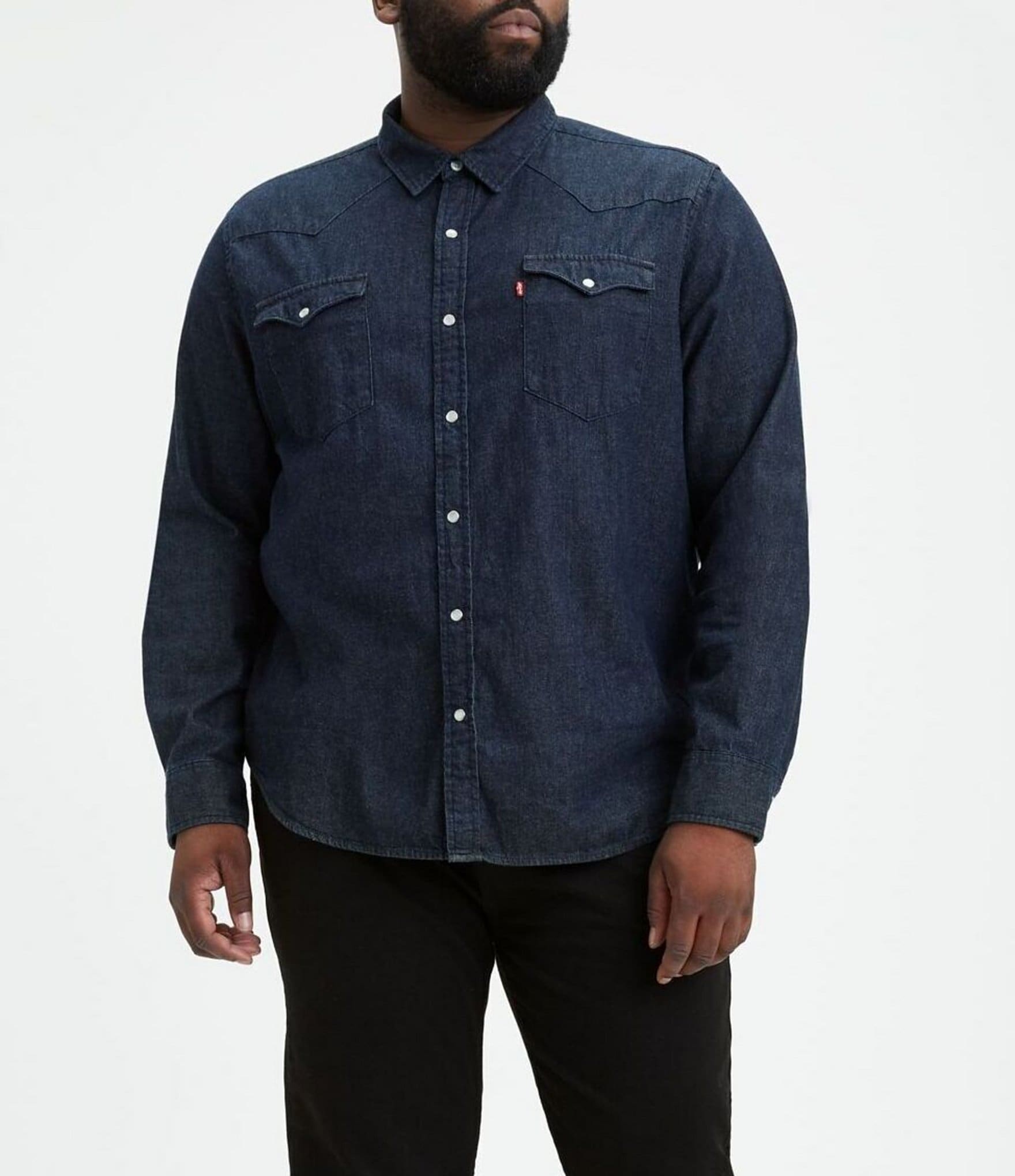 Levi's® Big & Tall Classic Western Denim Long Sleeve Woven Shirt