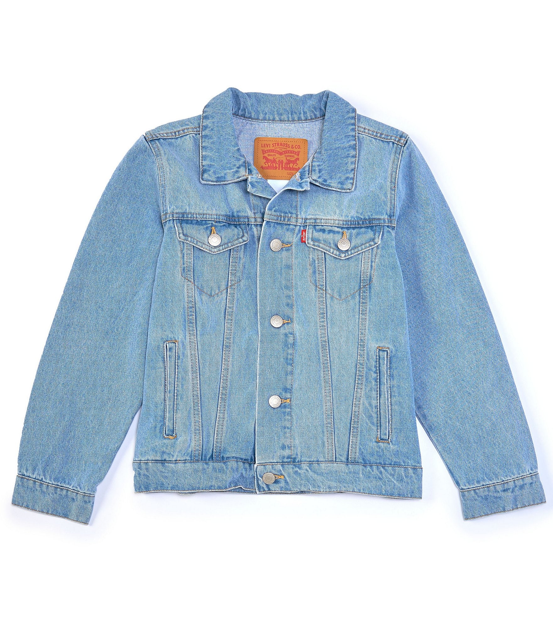 Boys 8 20 Levi s Denim Trucker Jacket Size Large Light Blue