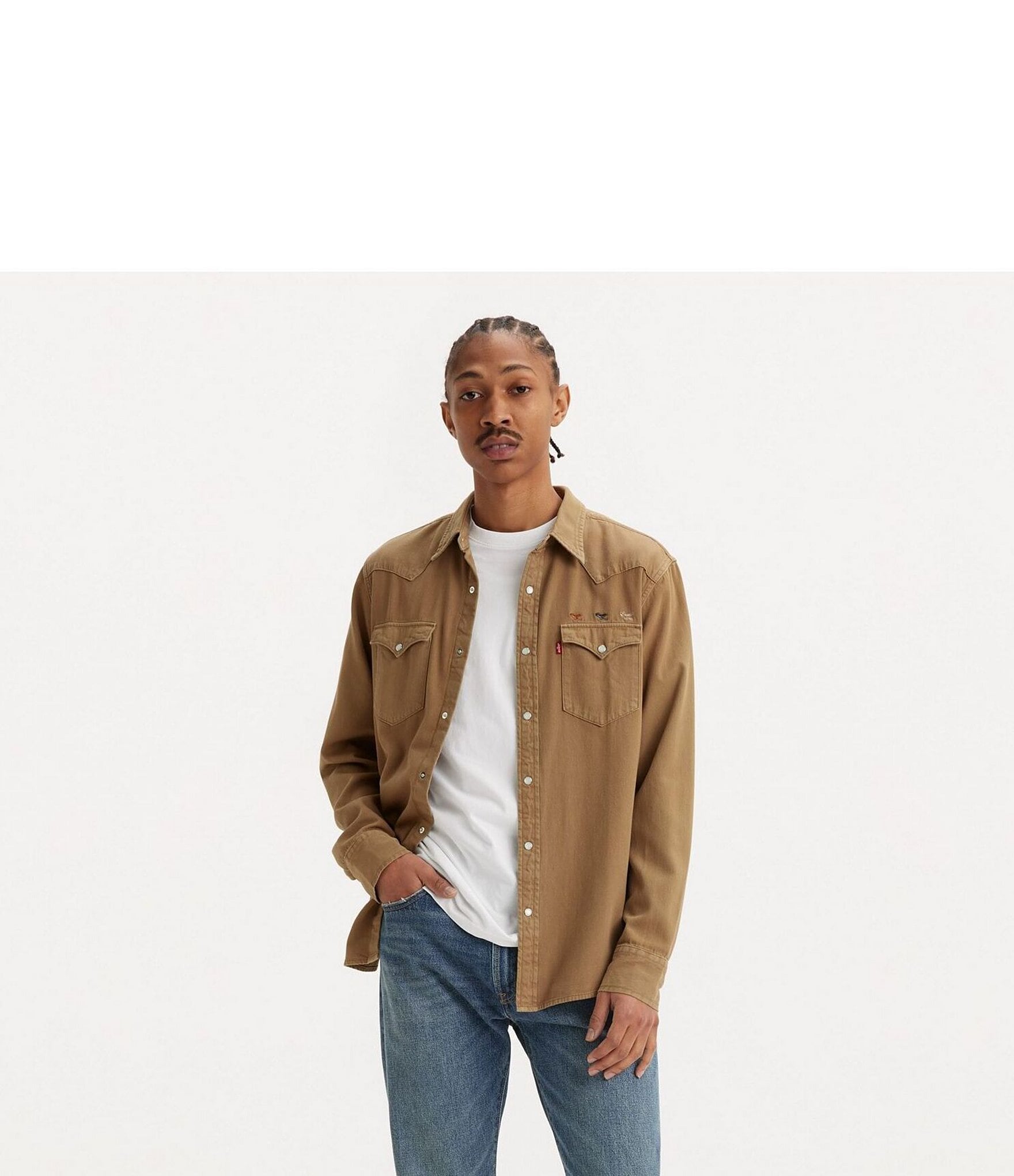 Levi's® Classic-Fit Point Collar Long Sleeve Solid Western Shirt