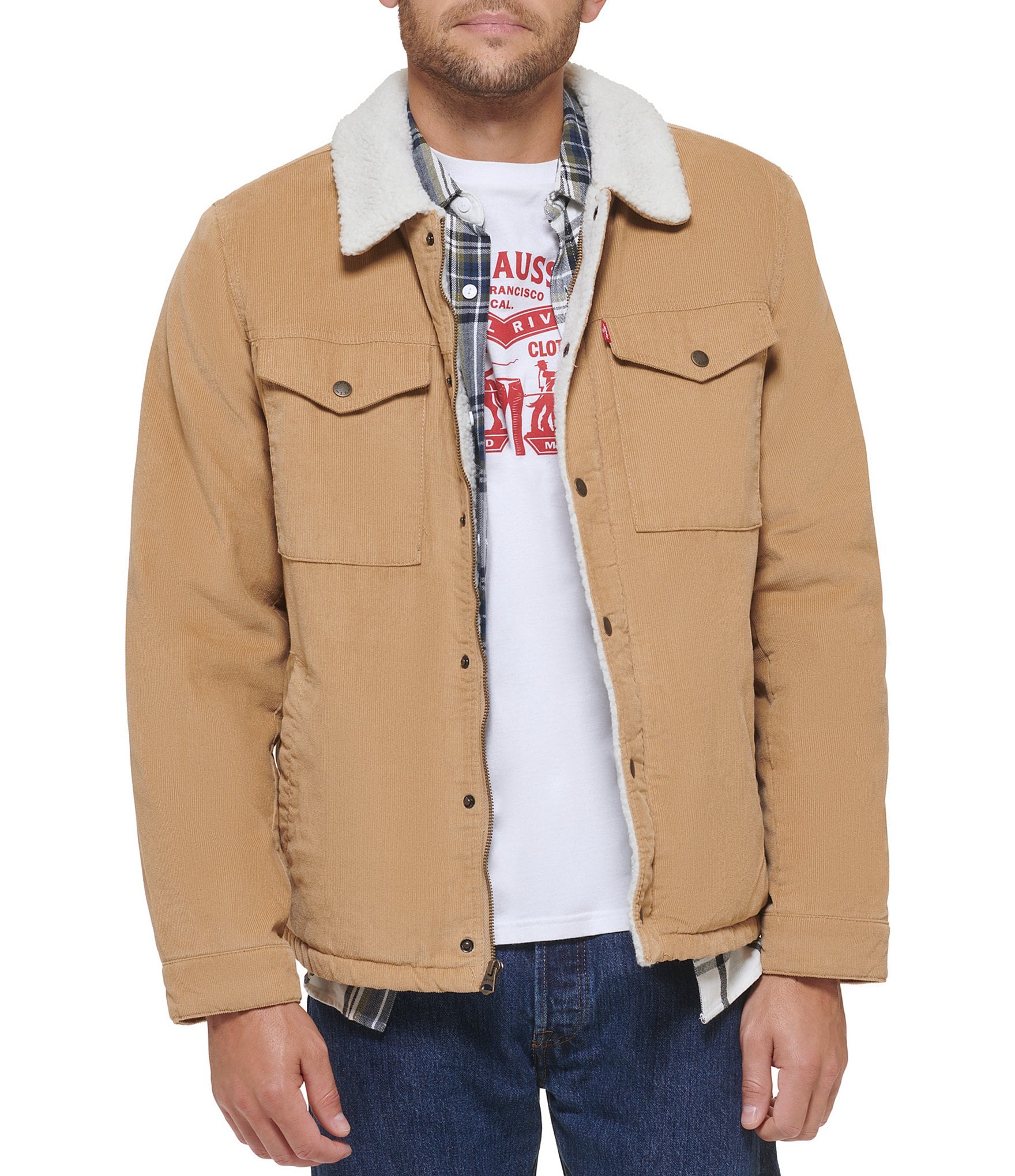 Levi's men's best sale corduroy sherpa jacket