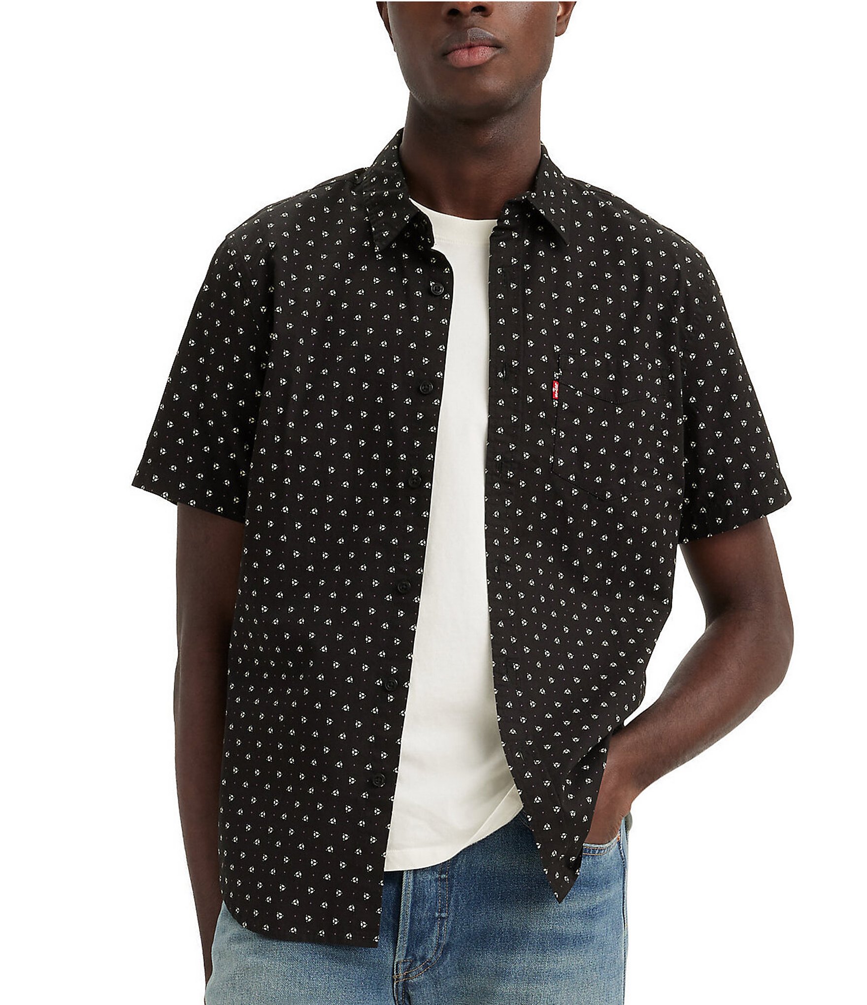 Levi's® Dot Print Short Sleeve Woven Shirt | Dillard's