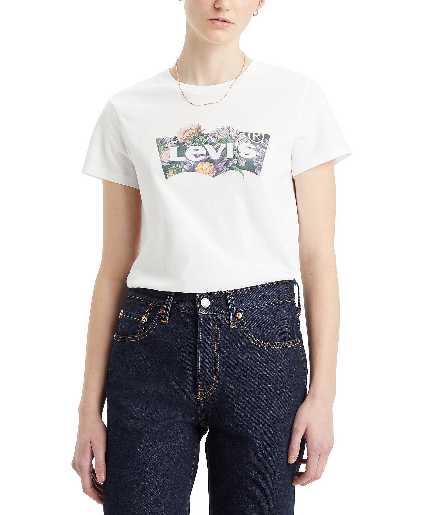 Levi's® Floral Fill Batwing Logo Graphic T-Shirt | Dillard's