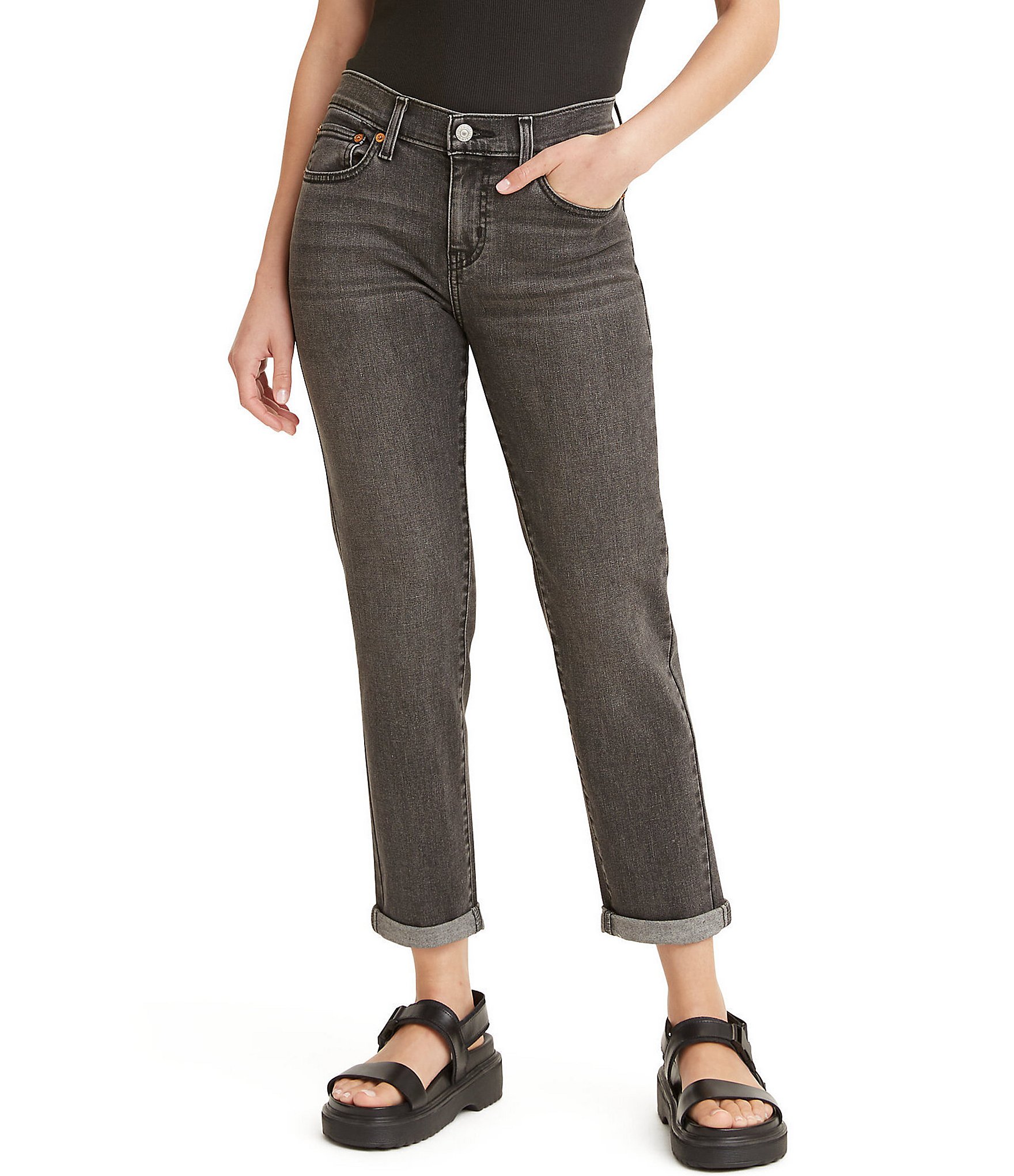 Levi's® High Rise Rolled Cuff Crop Jeans | Dillard's
