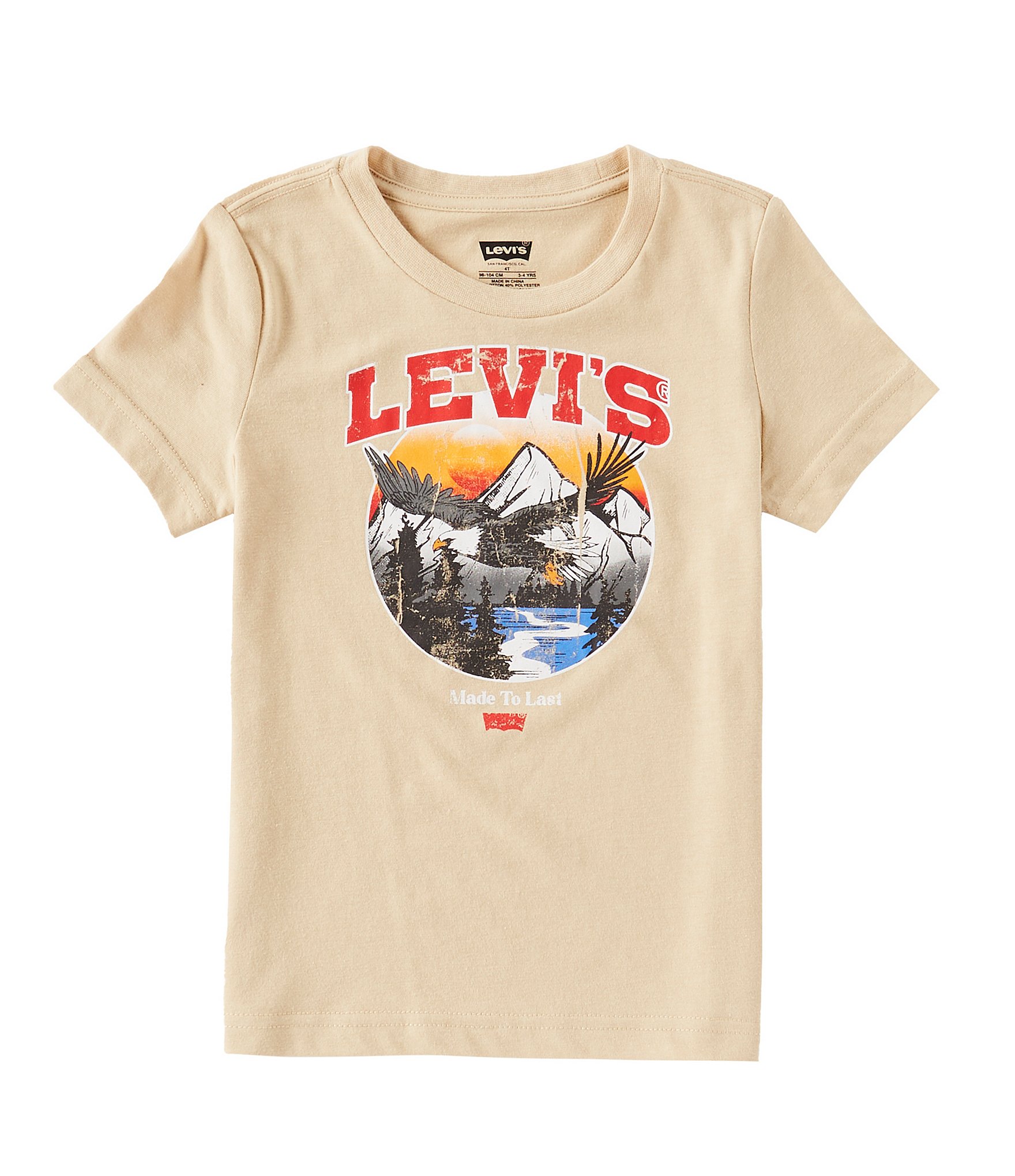 Levi's® Little Boys 2T-7 Short Sleeve Soaring Eagle Graphic T-Shirt