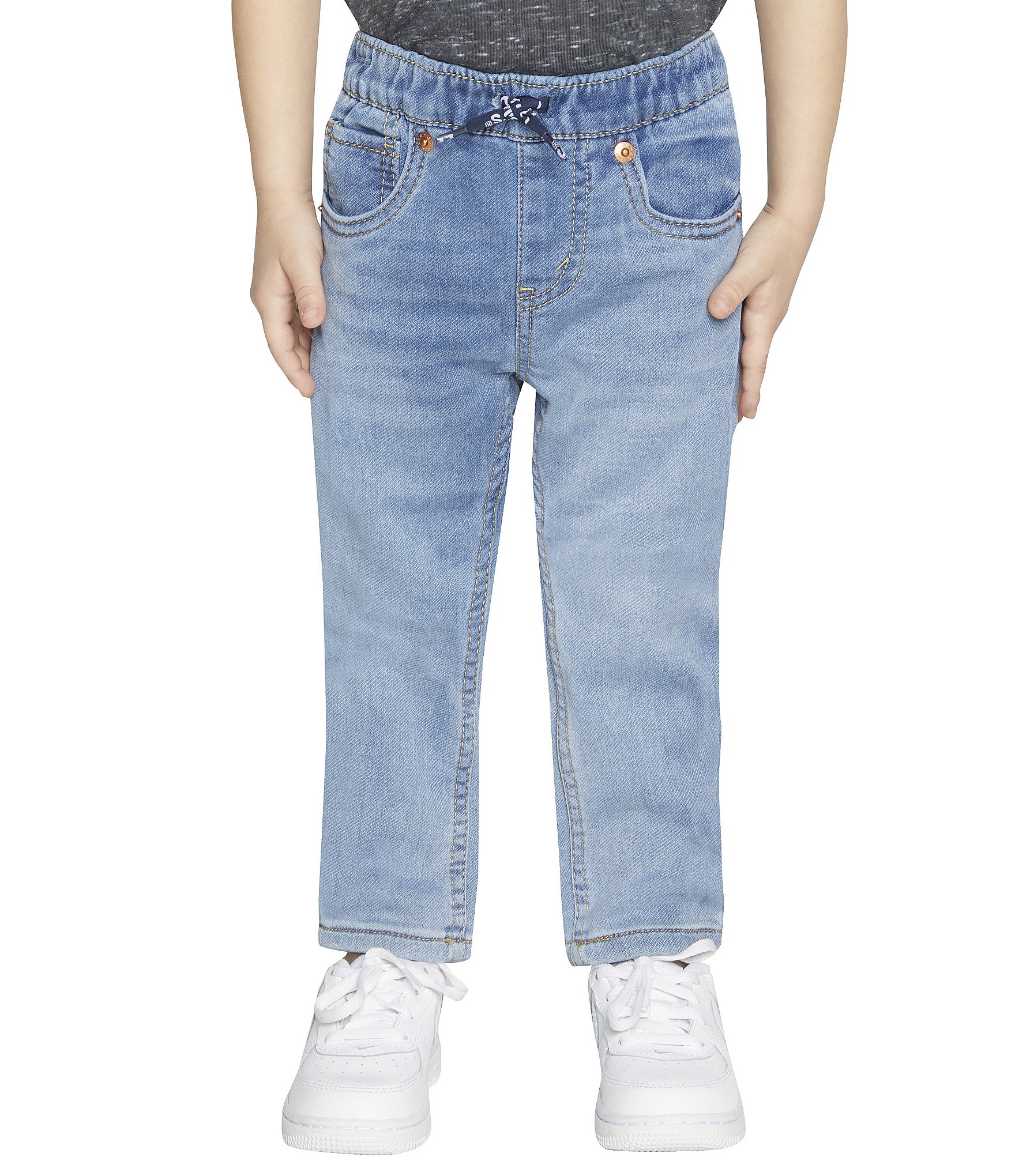 Levi's® Little Boys 2T-7X Skinny-Fit Printed Drawstring Pull-On Denim ...