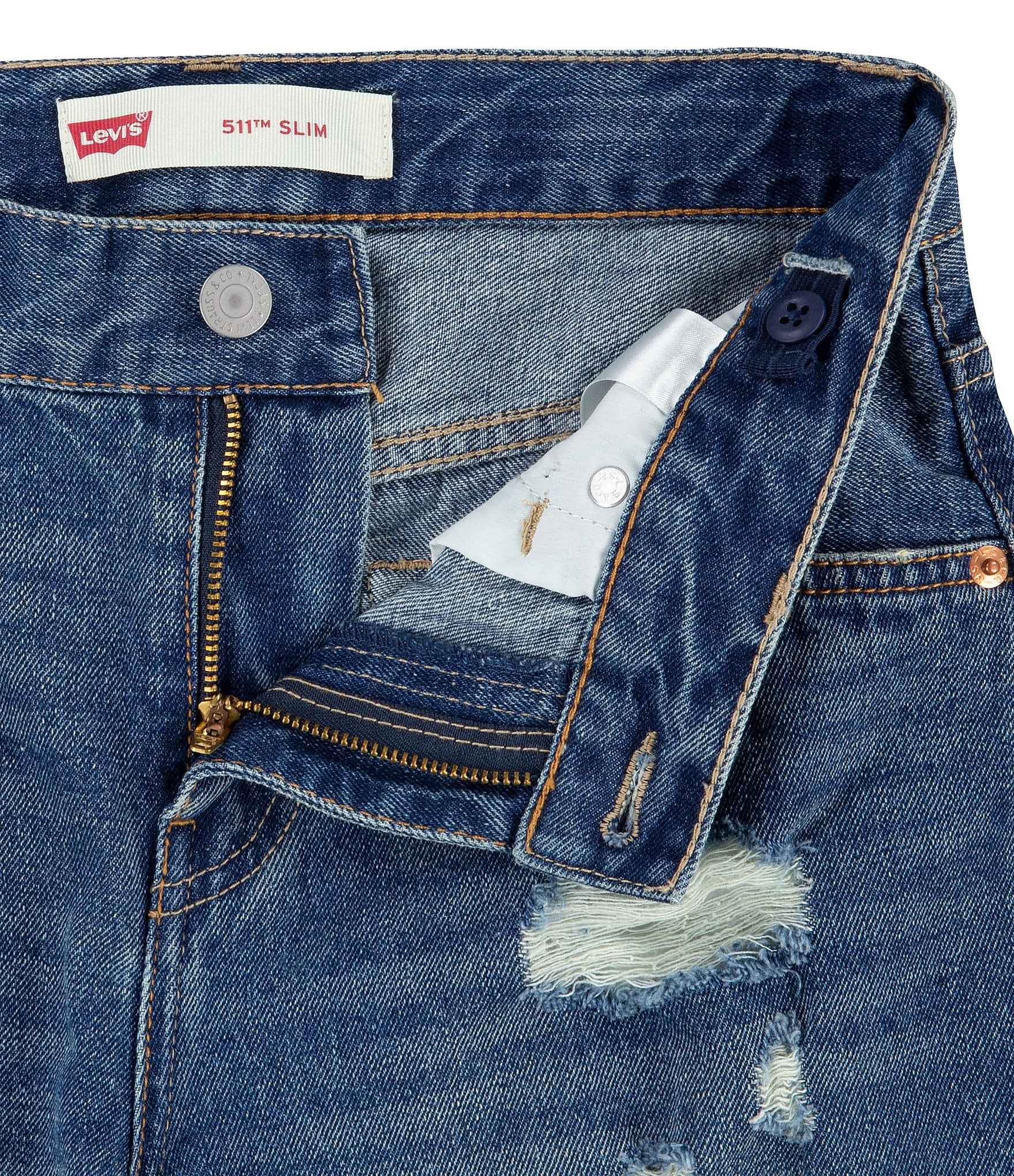 Levi's® Little Boys 2T-7X 511™ Slim Fit Distressed Denim Shorts