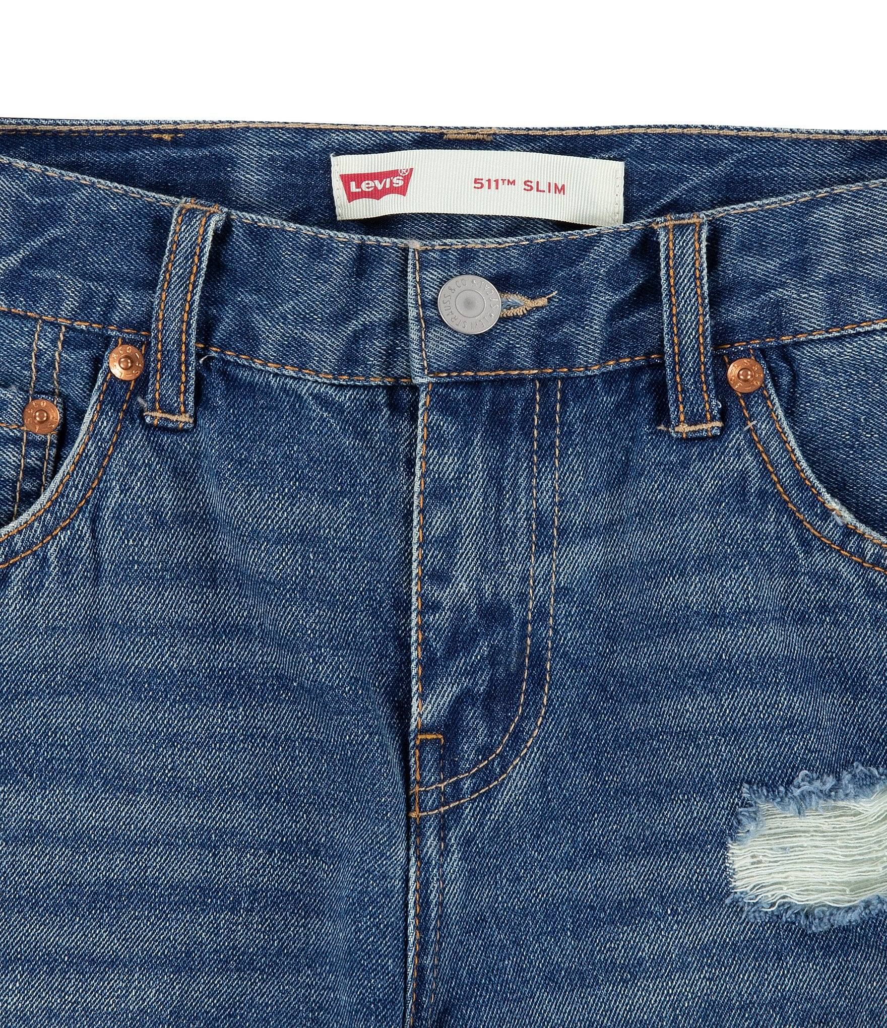 Levi's® Little Boys 2T-7X 511™ Slim Fit Distressed Denim Shorts