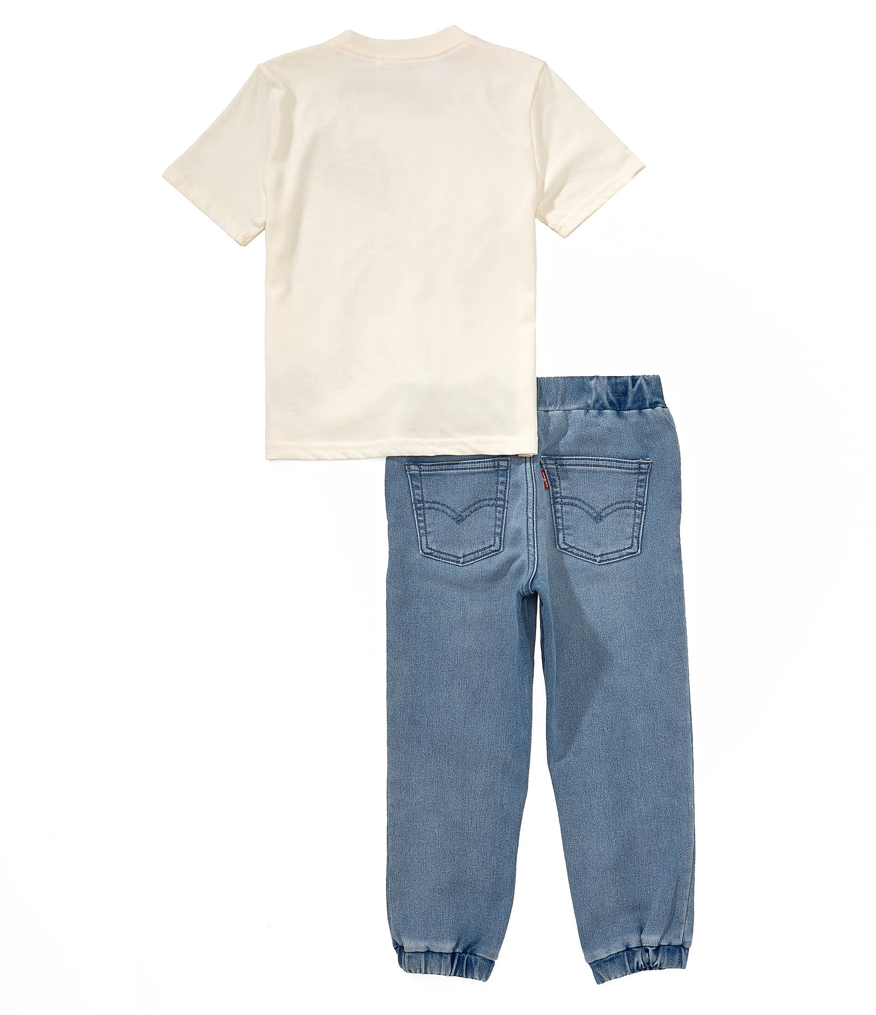 Levi's® Little Boys Short-Sleeve Patch-Detailed Knit T-Shirt & Dobby Jogger Pants Set