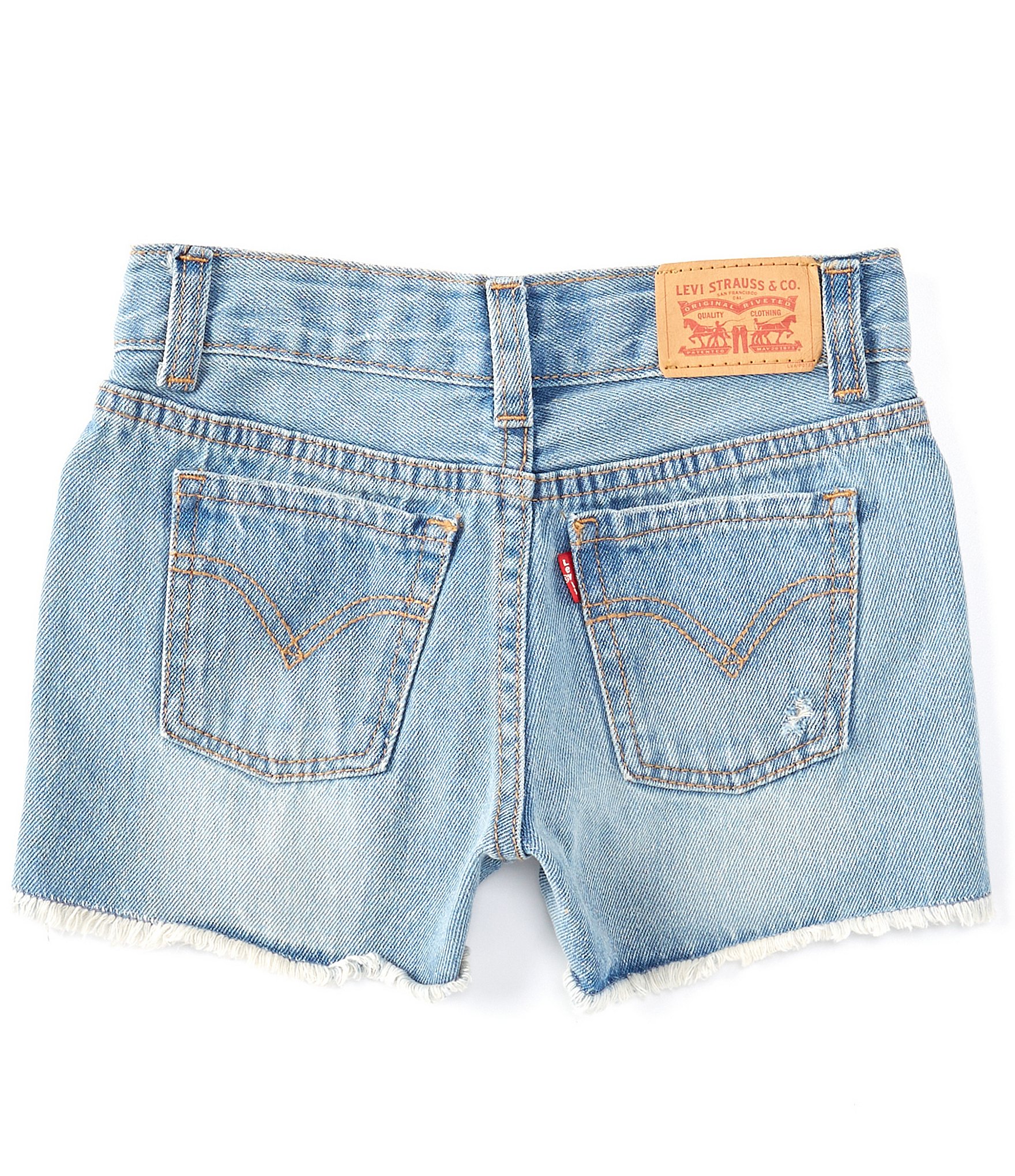 Levi's® Little Girls 2T-6X Girlfriend Frey-Hem Shorty Denim Shorts