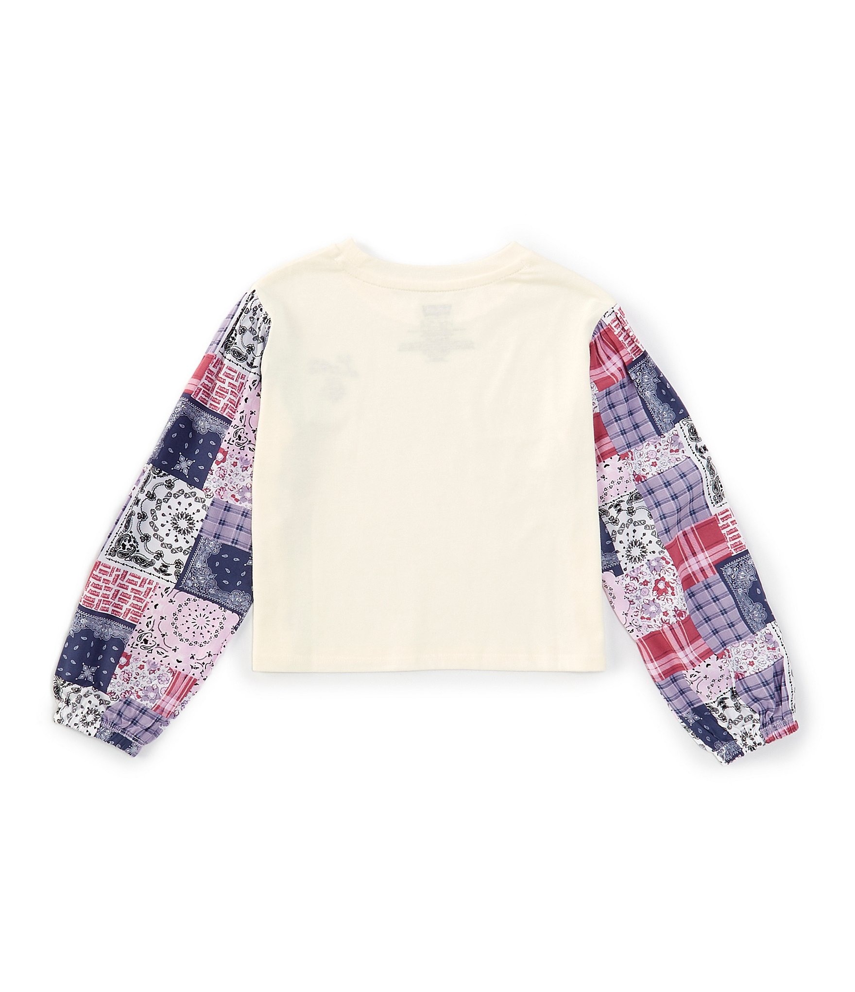 Levi's® Little Girls 4-6X Long Sleeve Knit-to-Woven Top