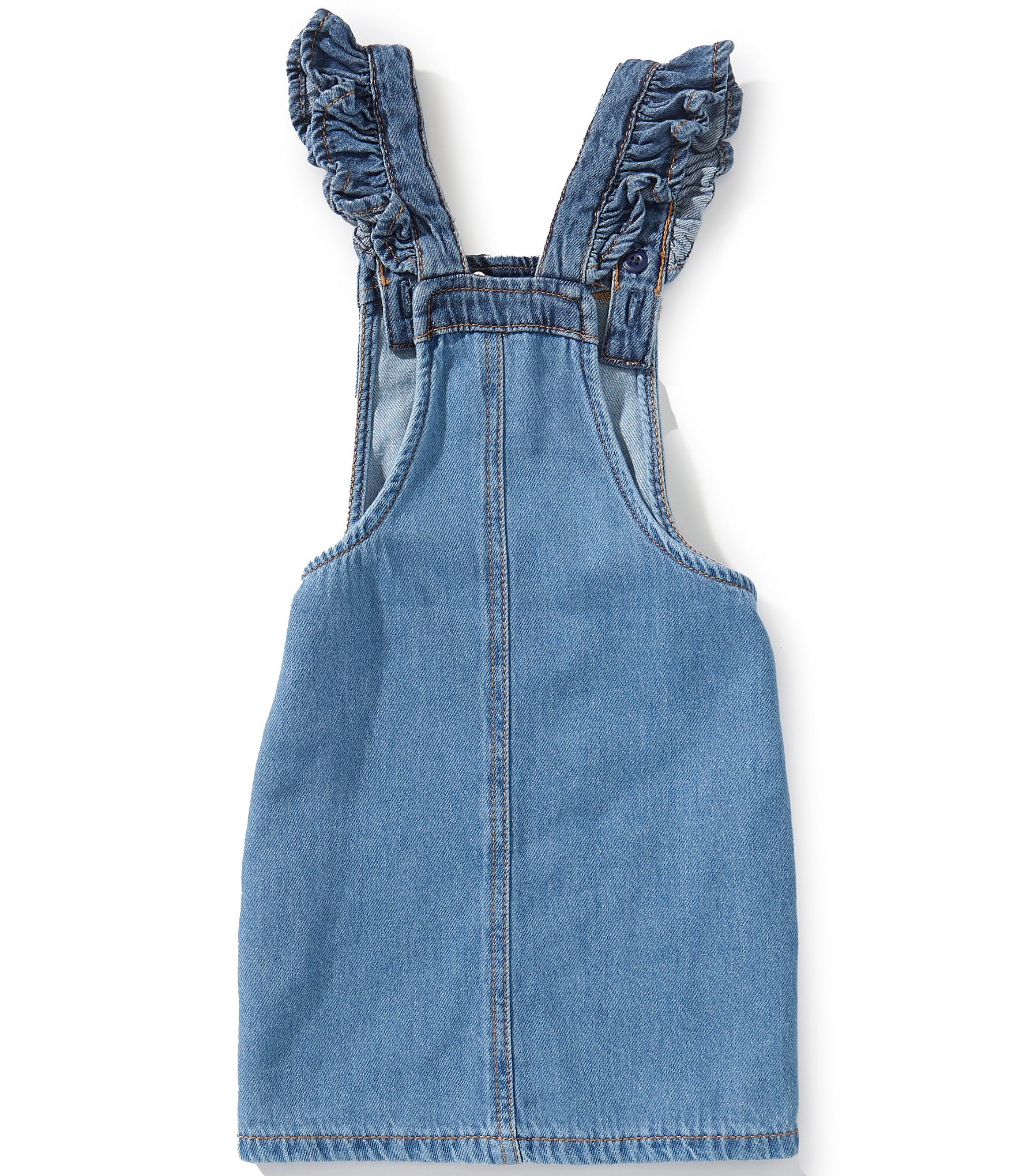 Levi's Little Girls Ruffle Strap Flower Pocket Denim Skirtall