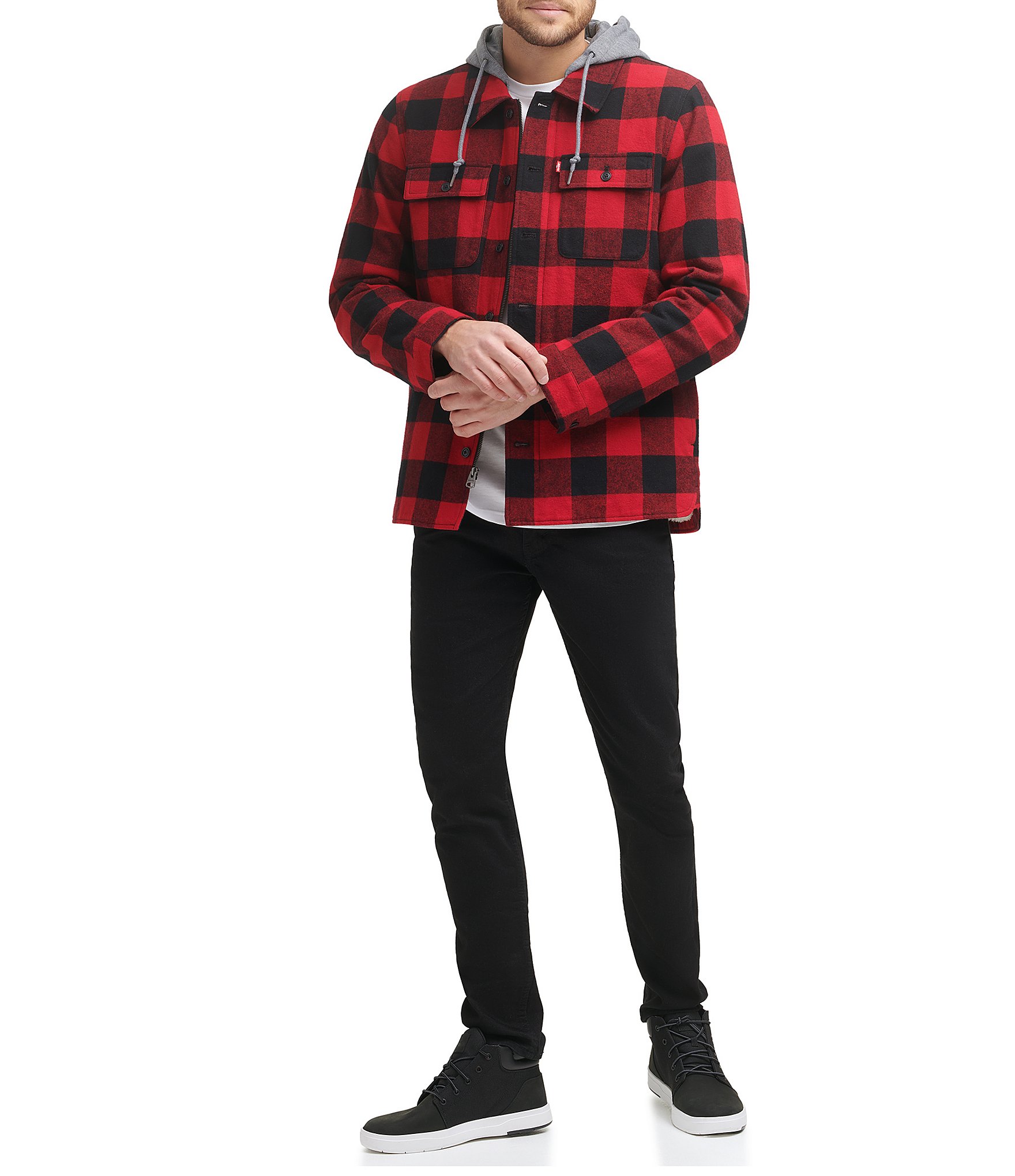 Levi's® Faux Sherpa Lined Plaid Shirt Jacket