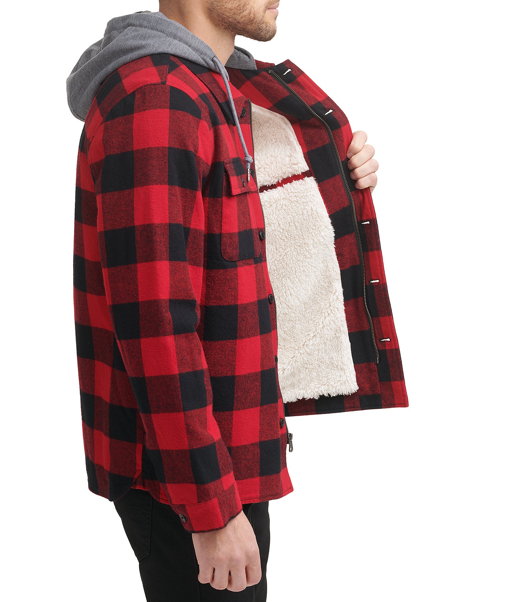 Levi's® Faux Sherpa Lined Plaid Shirt Jacket