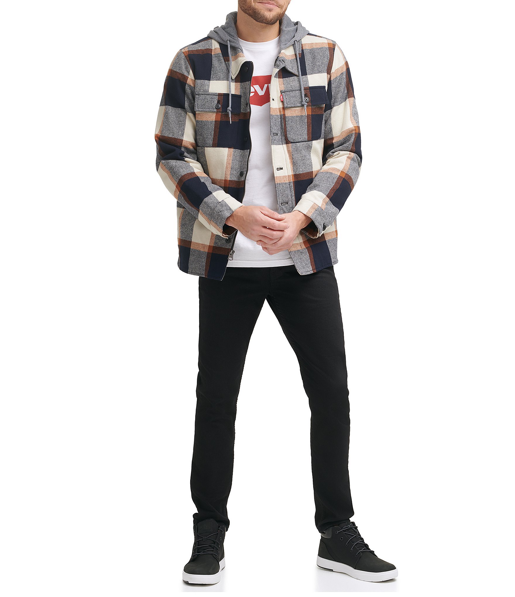 Levi's® Faux Sherpa Lined Plaid Shirt Jacket