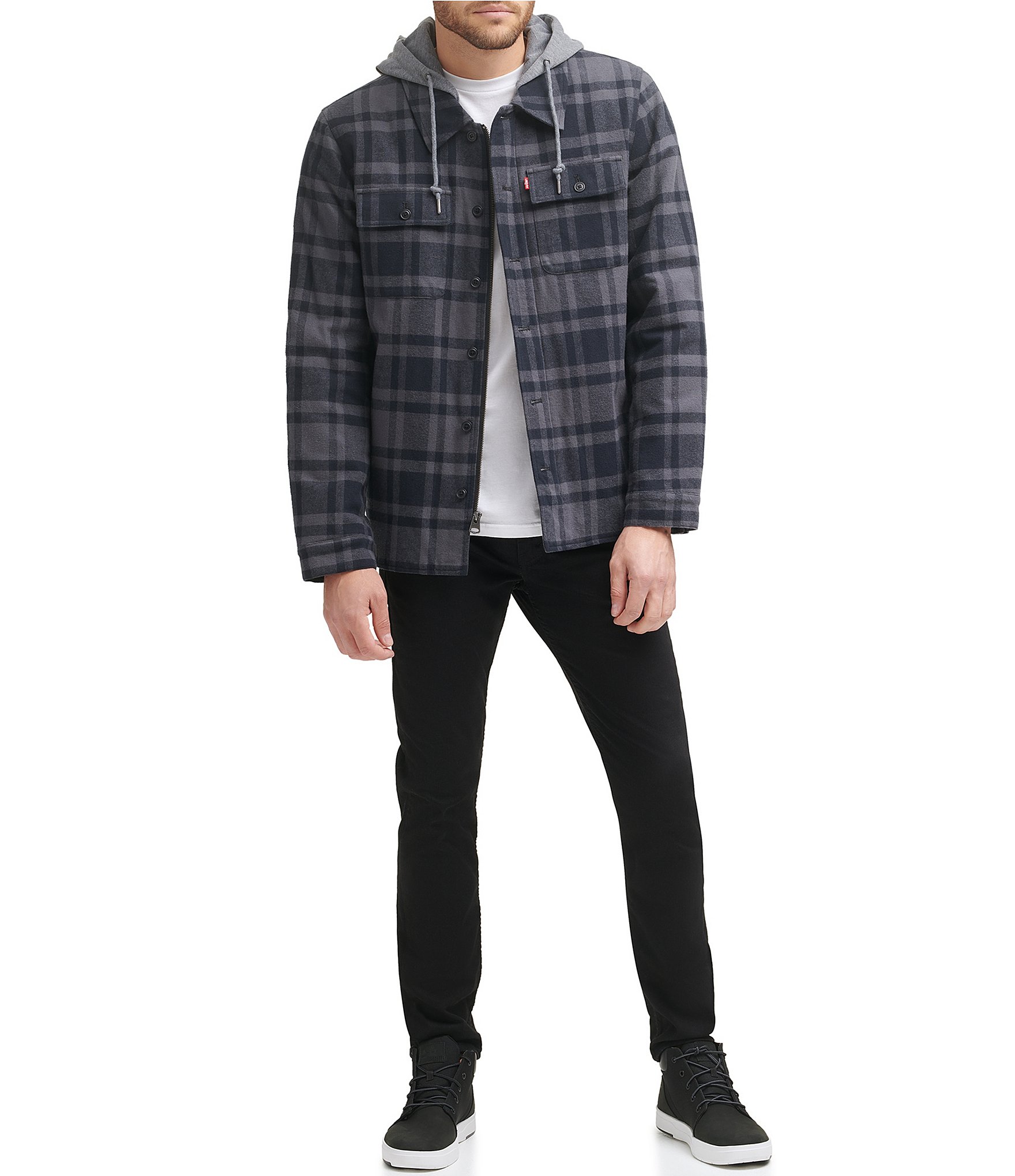 Levi's® Faux Sherpa Lined Plaid Shirt Jacket