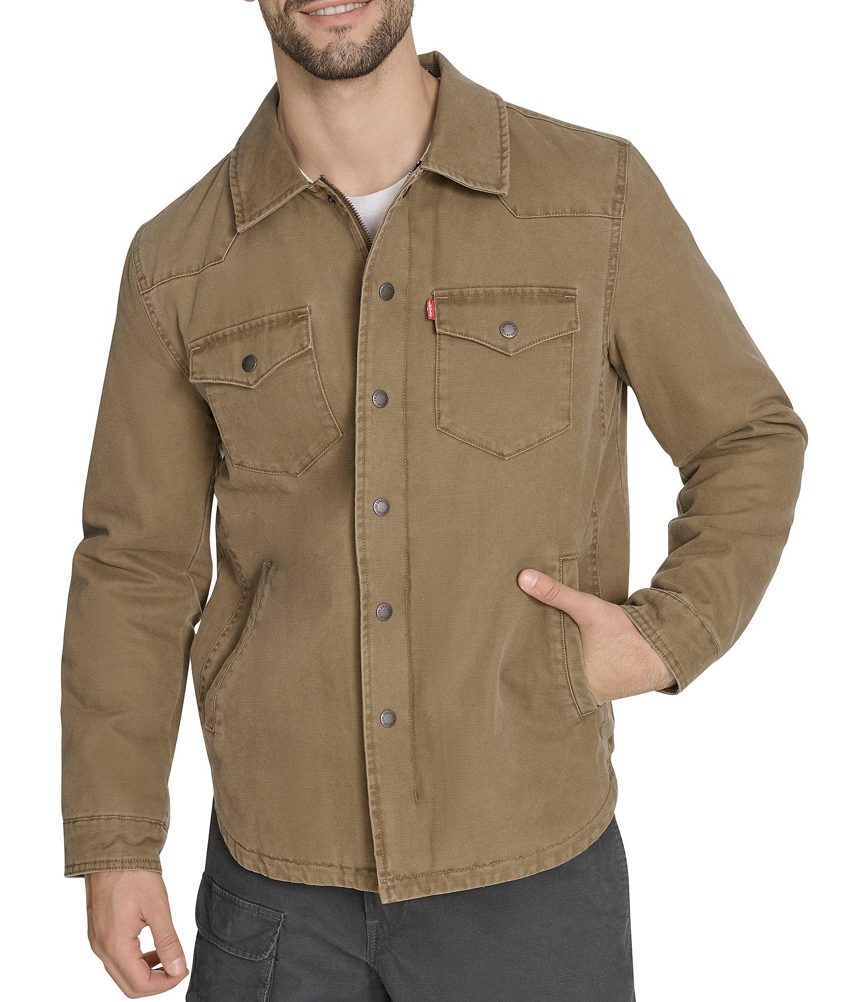 Levi's® Long Sleeve Western Cotton Shirt Jacket