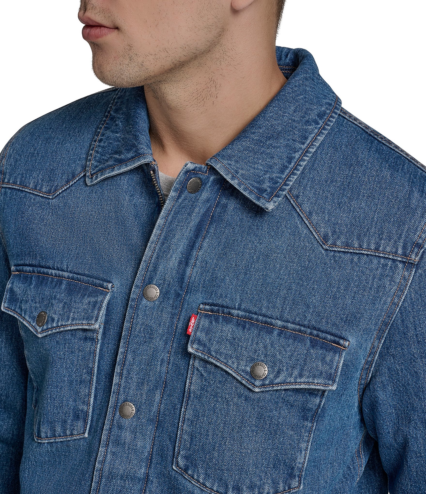 Levi's® Long Sleeve Western Cotton Shirt Jacket