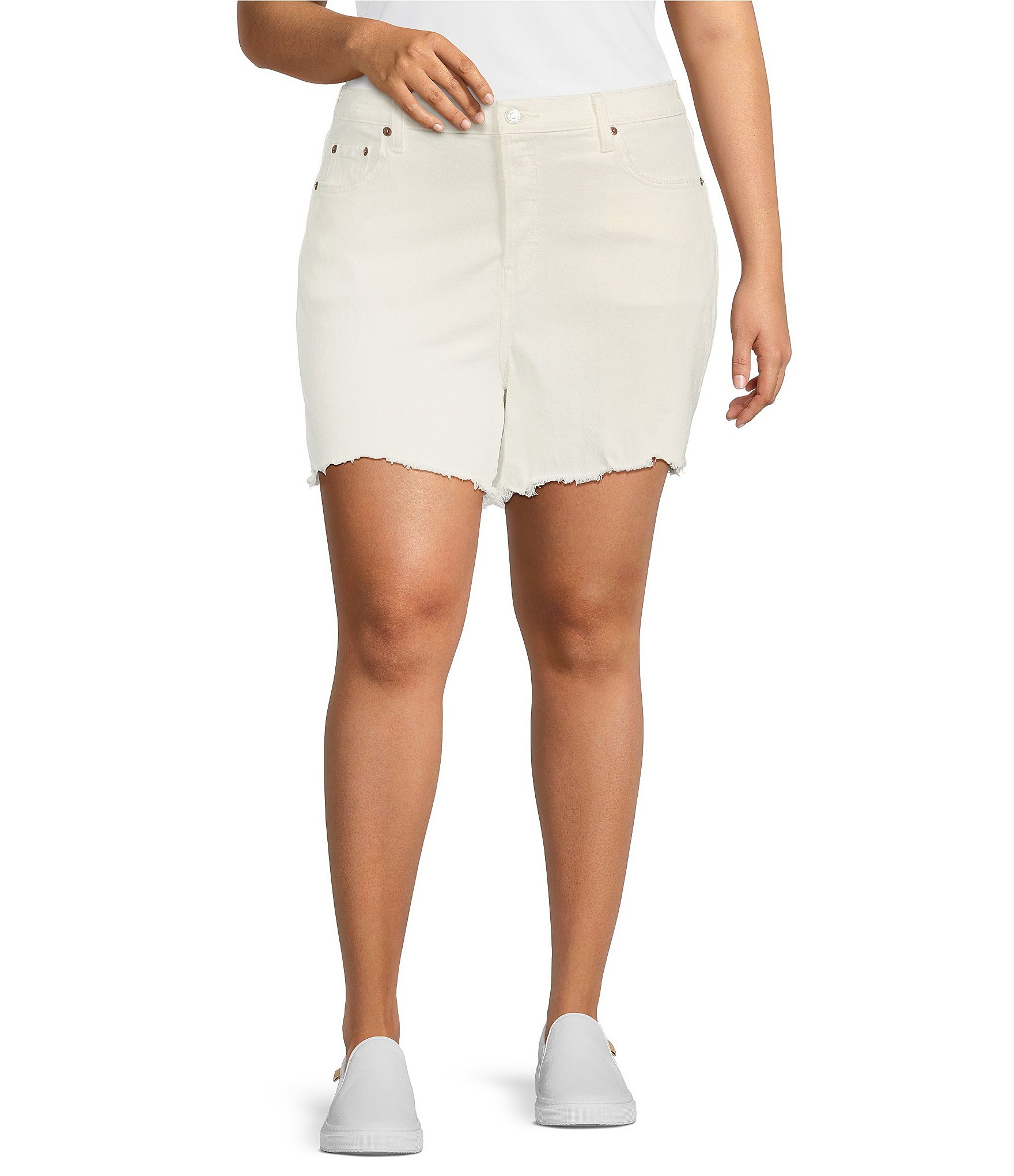 Levi's® Plus Size 501 Original Frayed Hem High Rise Shorts | Dillard's