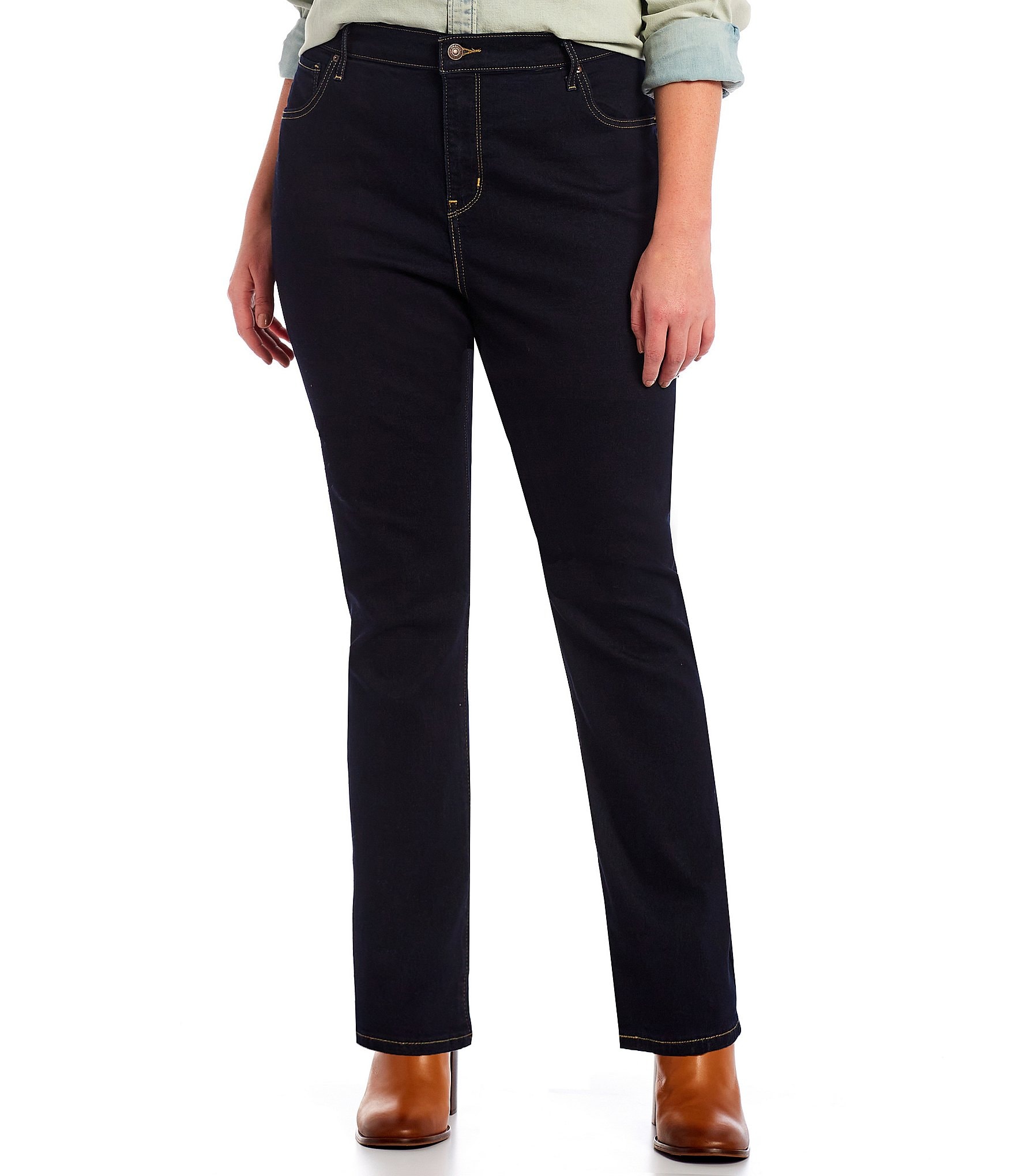 Levi's® Plus Size 724 High Waisted Straight Leg Jeans | Dillard's