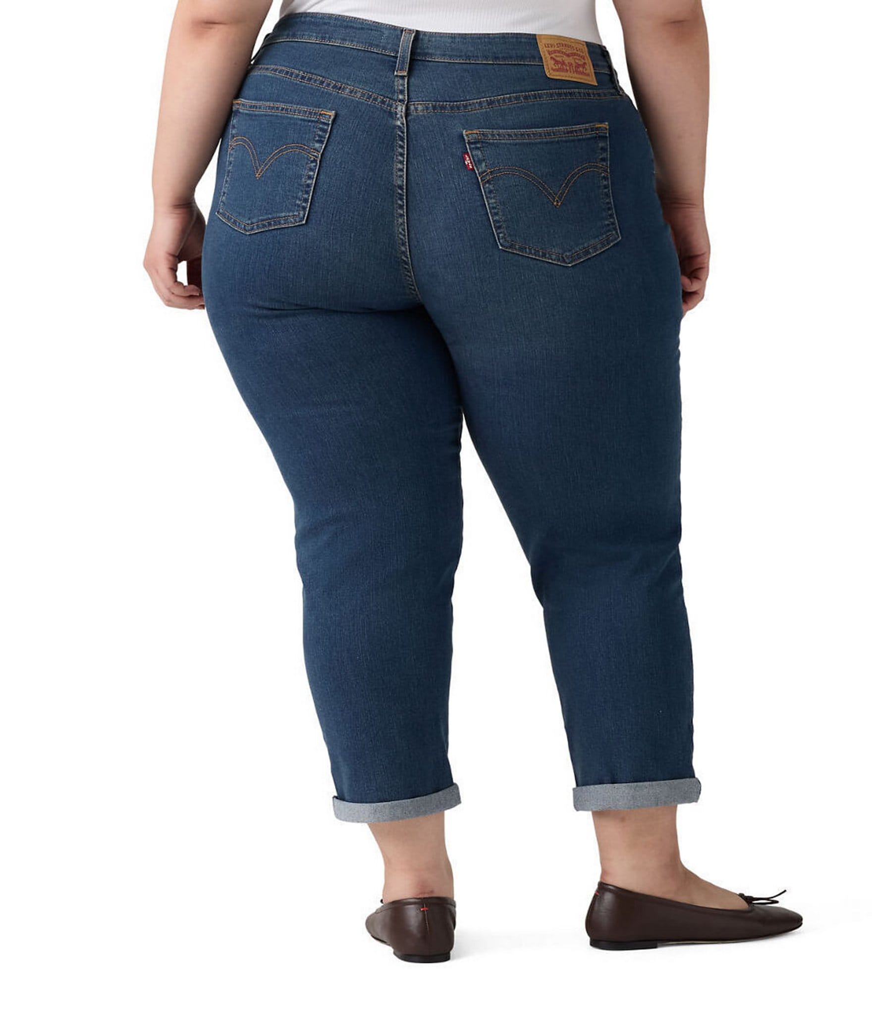 Levi's Plus Size Boyfriend Mid-Rise Rolled Cuff Jeans