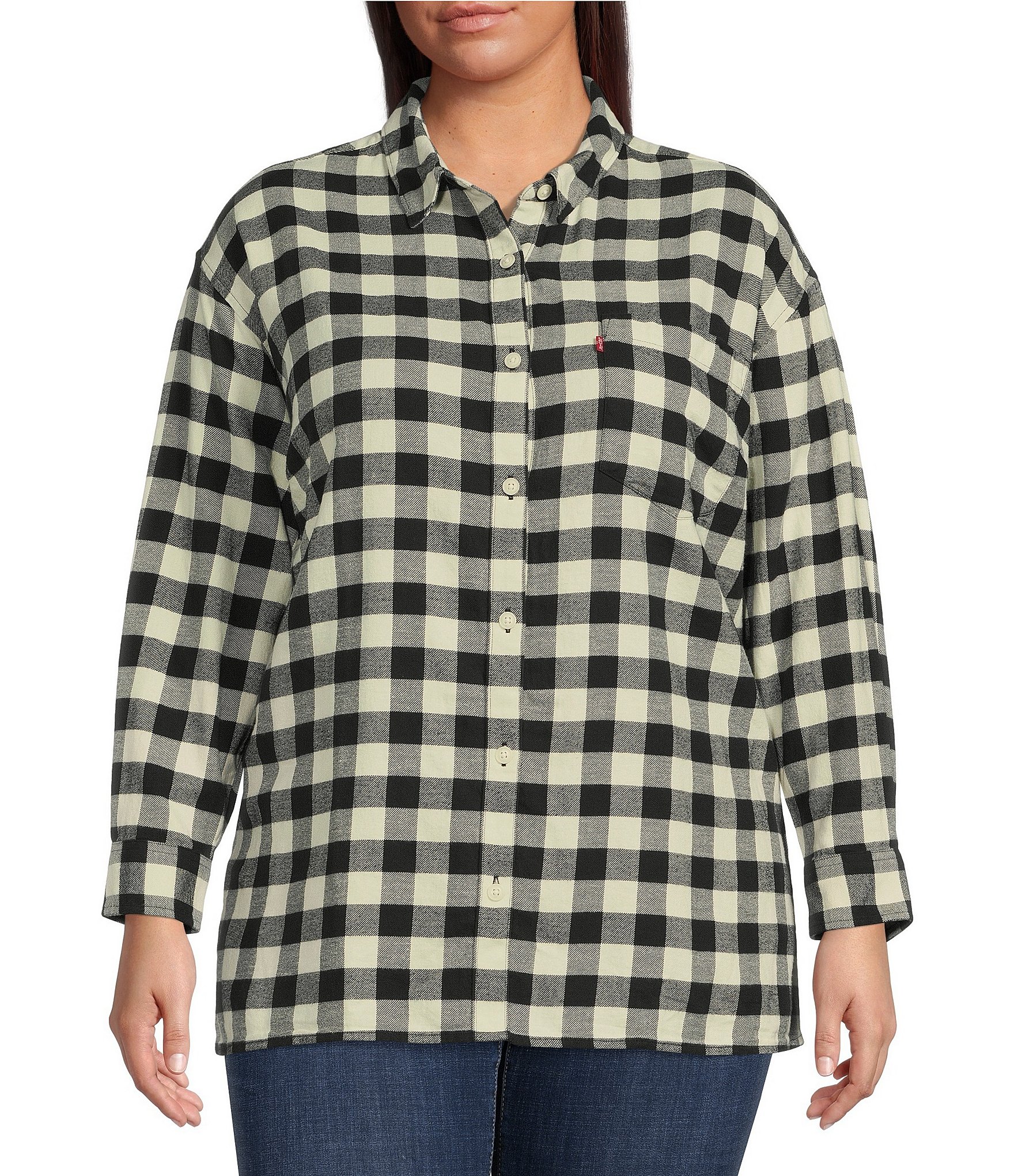 muis Statistisch Hijgend Levi's Plus Size Davi Plaid Print Point Collar Long Sleeve Patch Pocket  Button Front Flannel Shirt | Dillard's