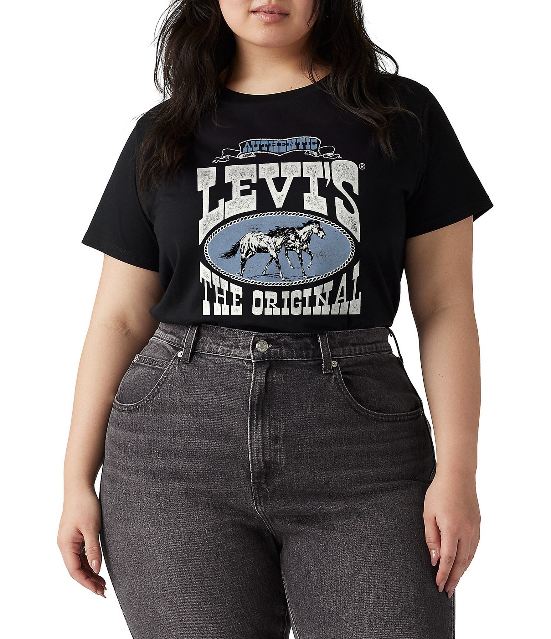 Levi's® Plus Size Perfect Crew Neck Short Sleeve Logo Tee Shirt
