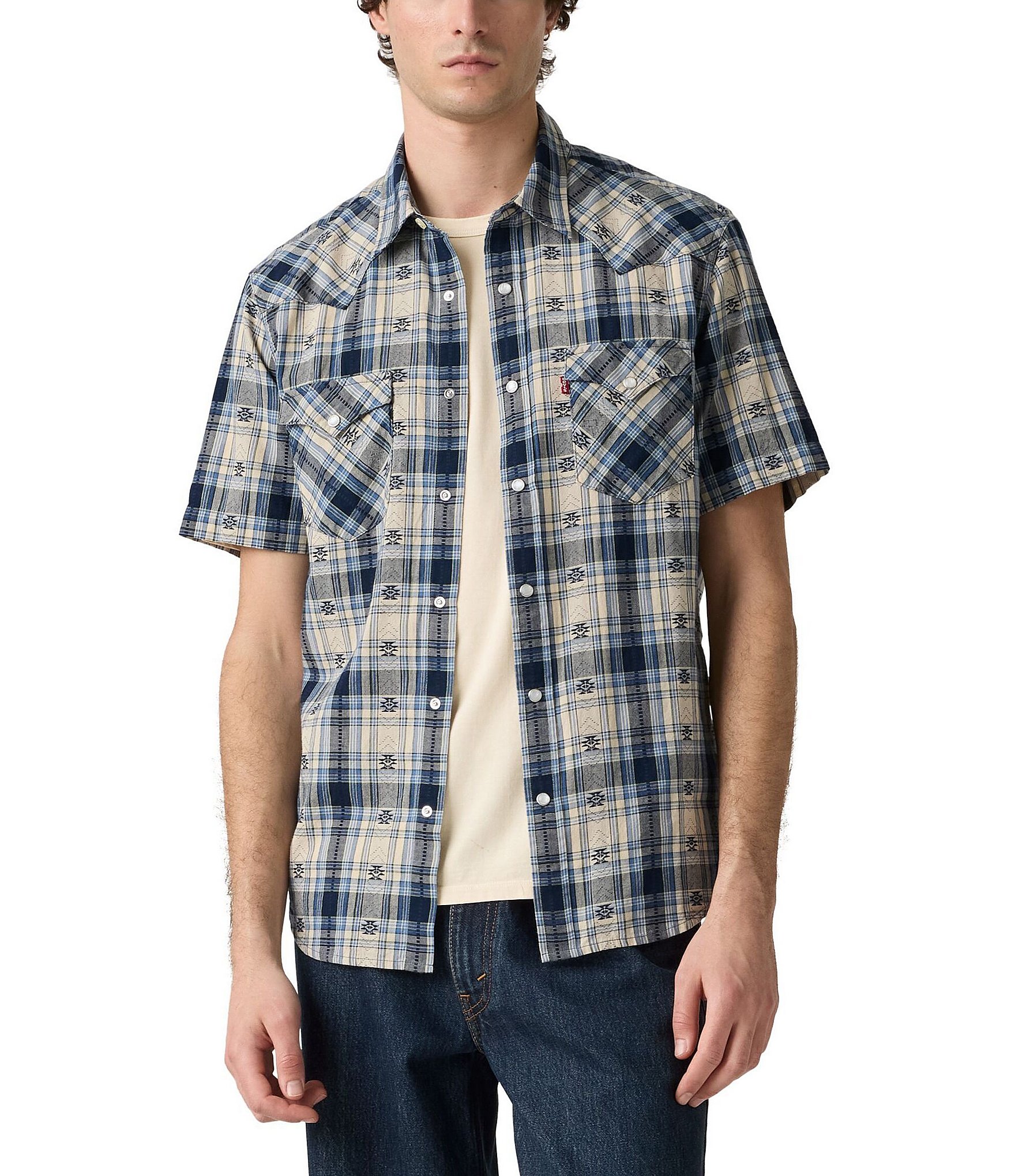 Levi's® Printed Short Sleeve Woven Western Shirt