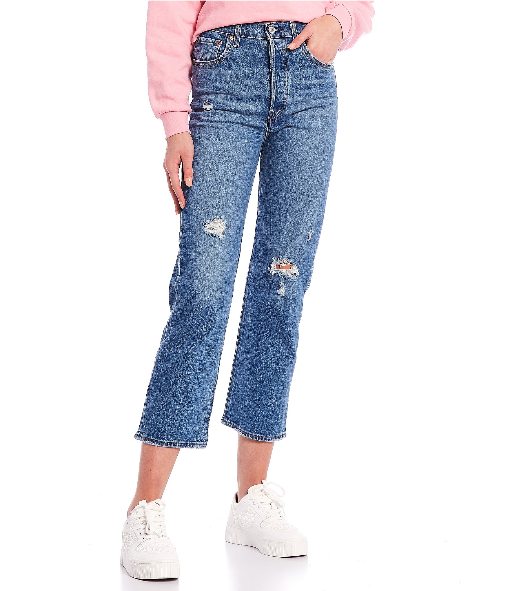 Levi's - High Waisted Ribcage Straight Ankle Jeans in Jazz Jive Together
