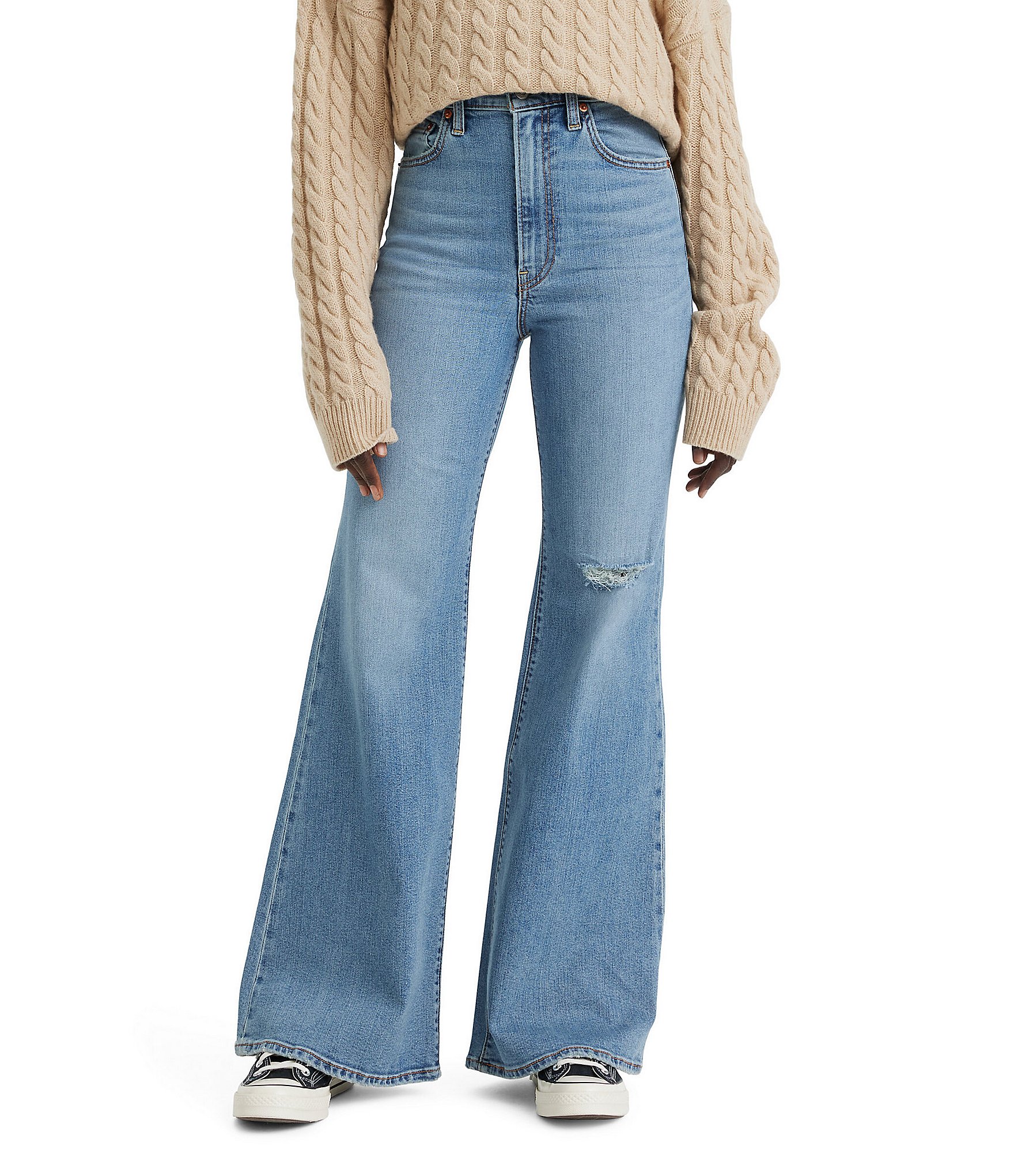 Levi's® Ribcage High Rise Distressed Flare Jeans