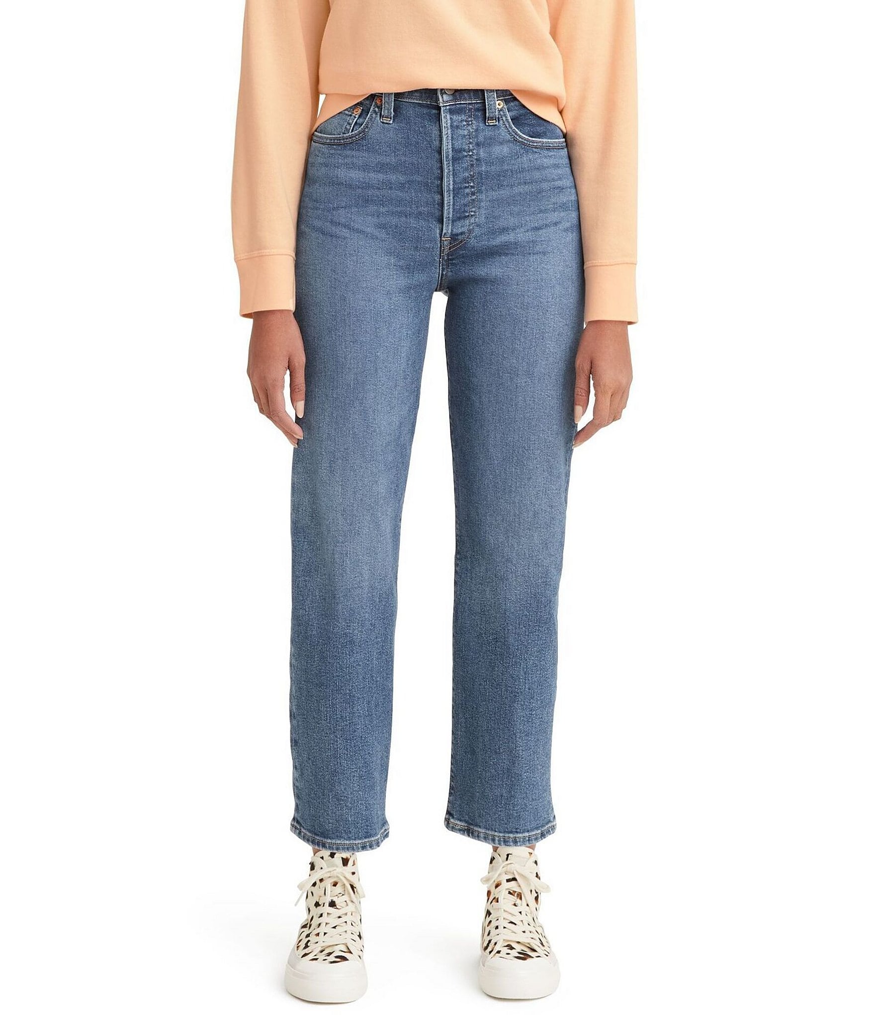 Levi's® Ribcage High Rise Straight Ankle Jeans | Dillard's