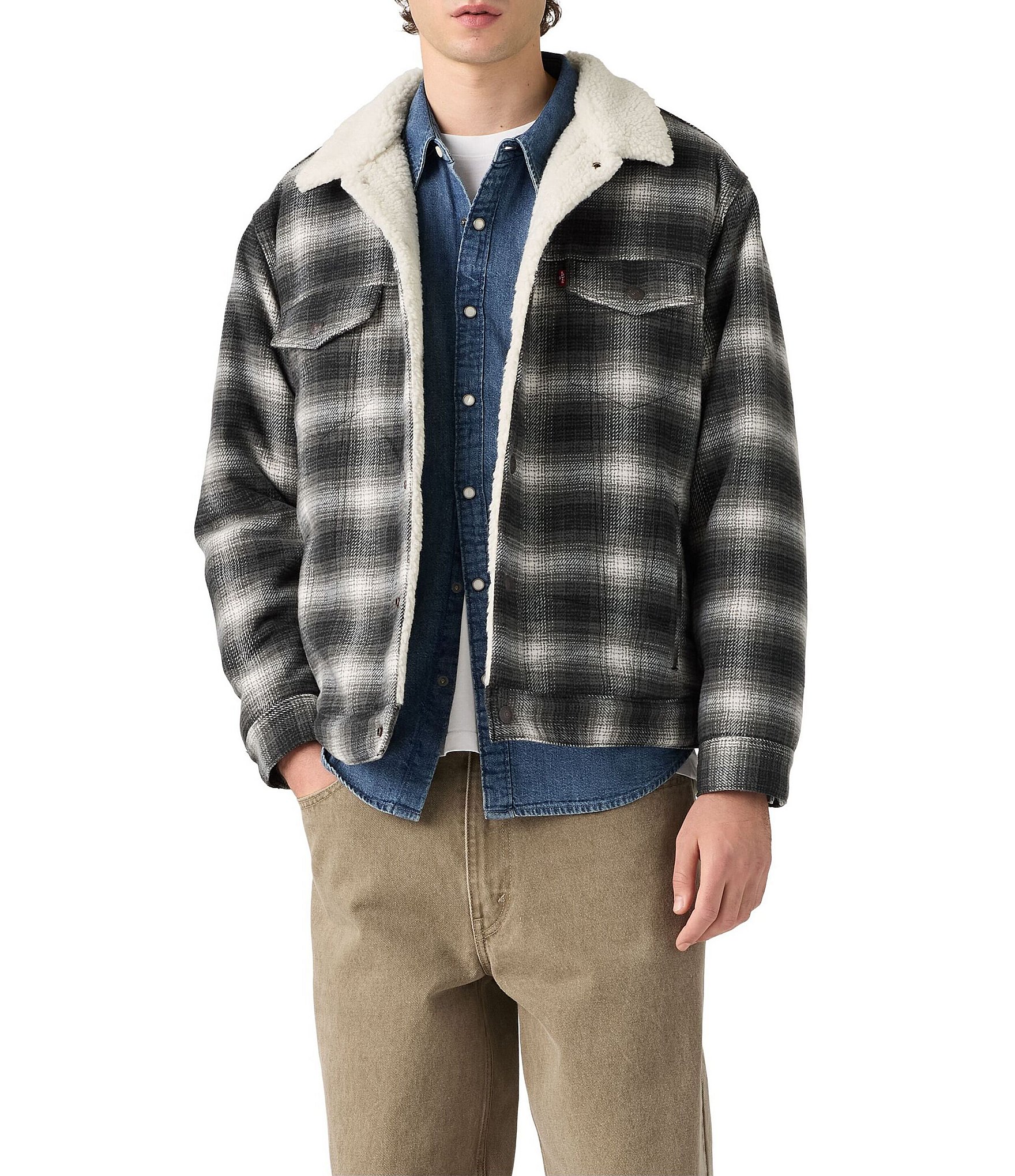 Levi's® Scottie Plaid Long Sleeve Trucker Jacket